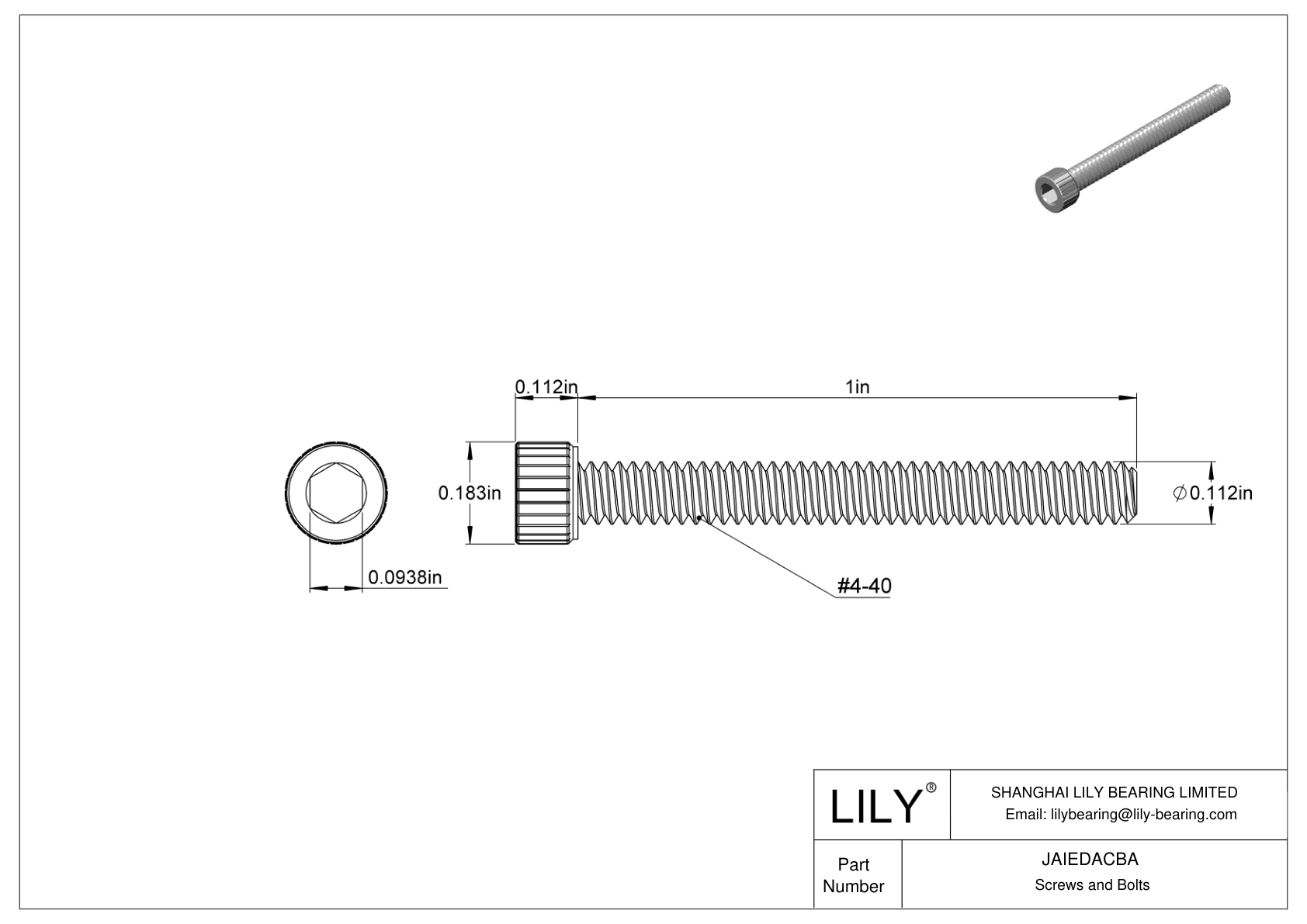 JAIEDACBA 清洁并装袋的 18-8 不锈钢内六角螺钉，适用于高真空环境 cad drawing