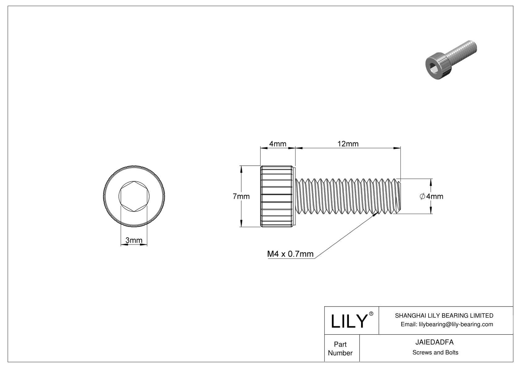 JAIEDADFA Cleaned and Bagged 18-8 Stainless Steel Socket Head Screws for High Vacuum cad drawing