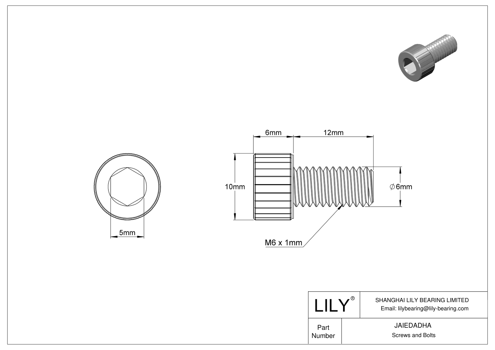 JAIEDADHA Cleaned and Bagged 18-8 Stainless Steel Socket Head Screws for High Vacuum cad drawing