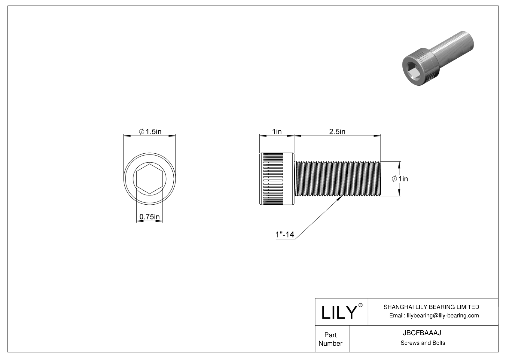 JBCFBAAAJ Tornillos de cabeza cilíndrica de acero aleado cad drawing