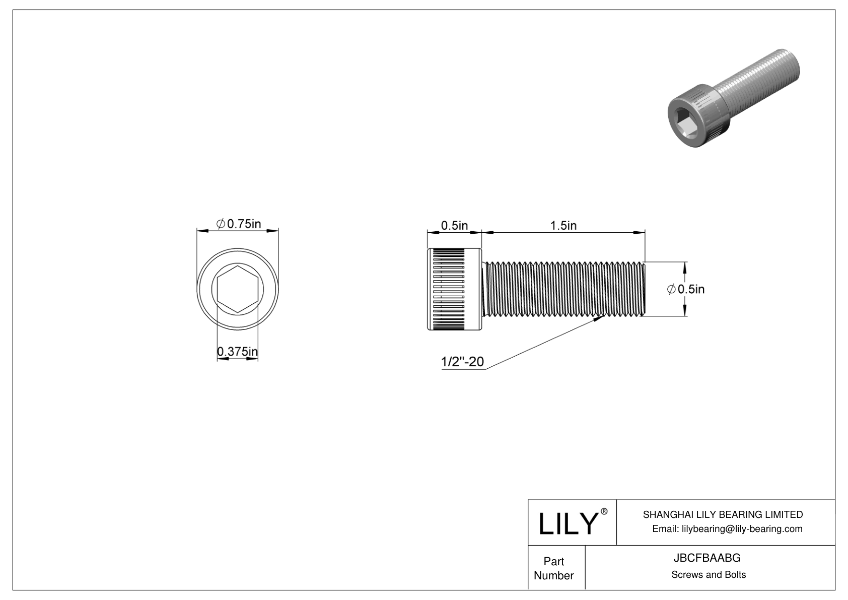 JBCFBAABG 合金钢内六角螺钉 cad drawing