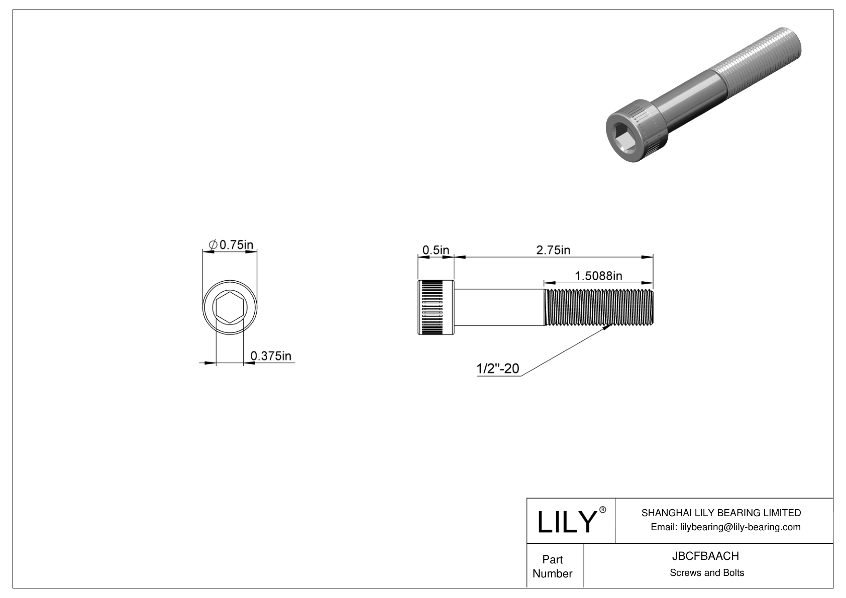 JBCFBAACH 合金钢内六角螺钉 cad drawing