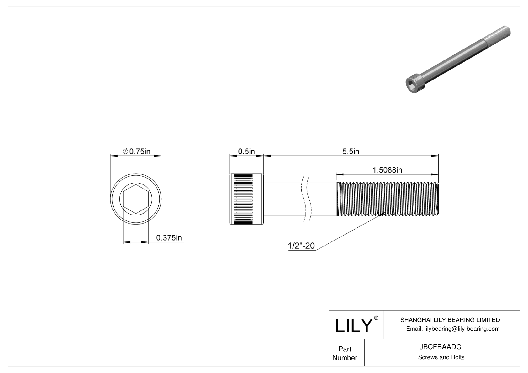 JBCFBAADC 合金钢内六角螺钉 cad drawing