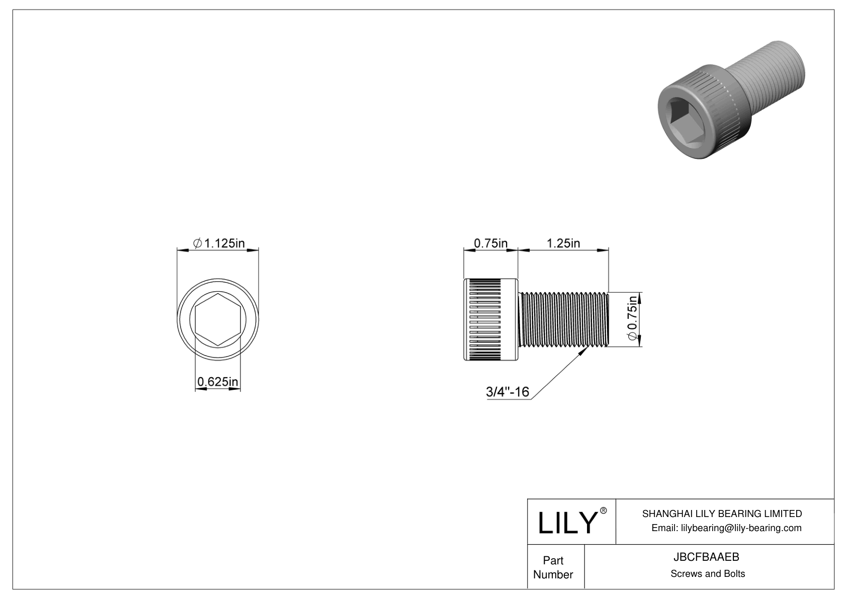 JBCFBAAEB Tornillos de cabeza cilíndrica de acero aleado cad drawing