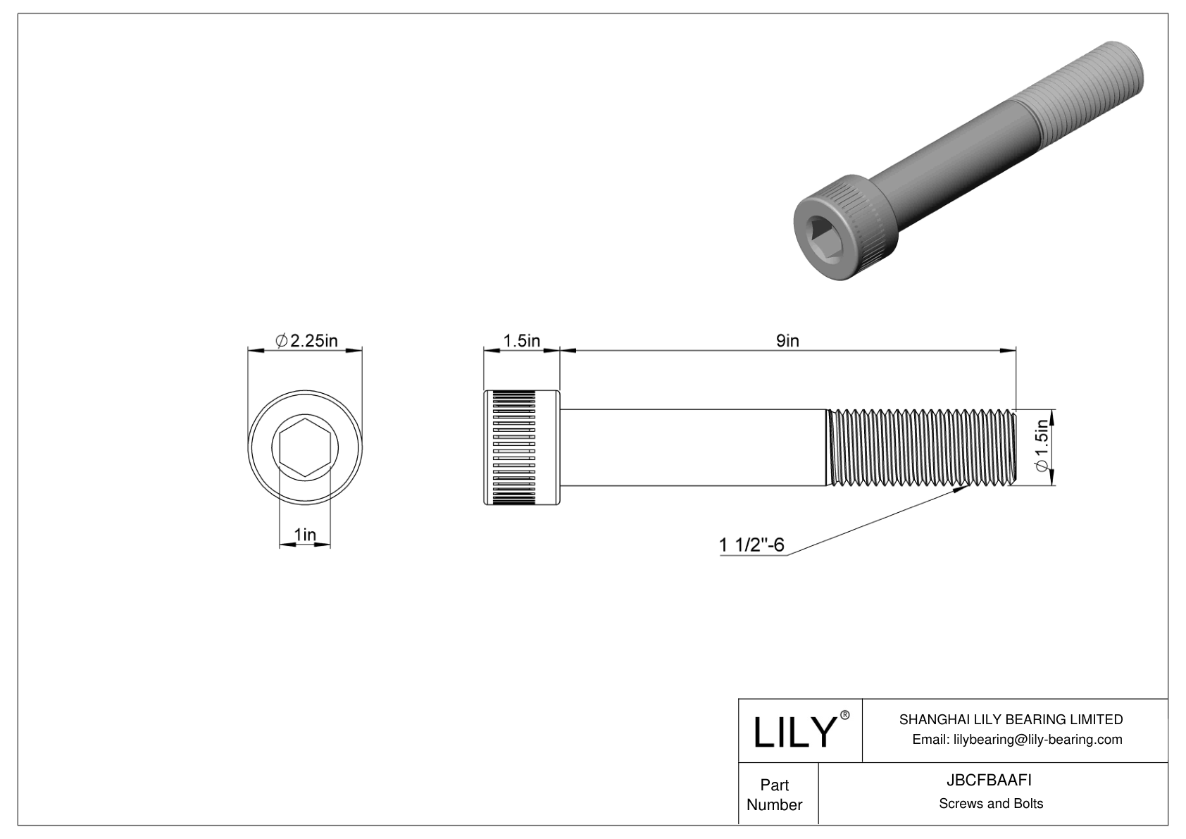 JBCFBAAFI Tornillos de cabeza cilíndrica de acero aleado cad drawing