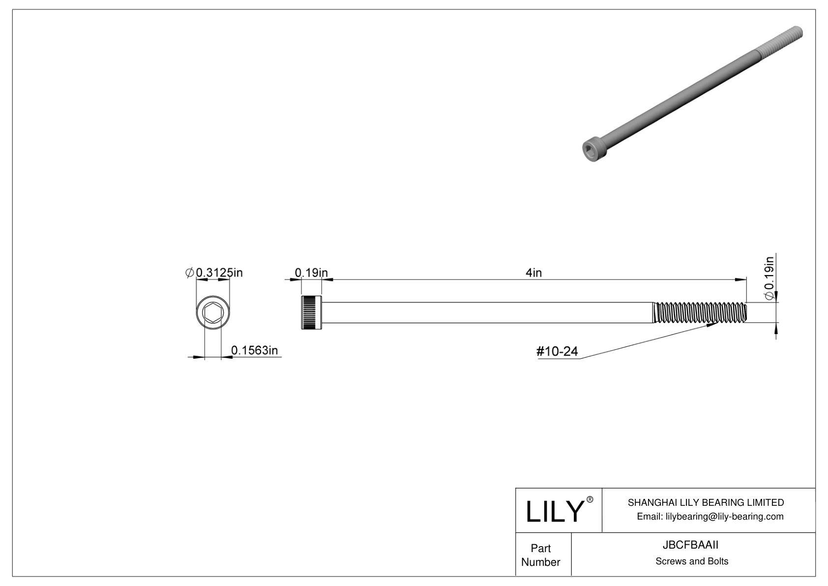 JBCFBAAII 合金钢内六角螺钉 cad drawing