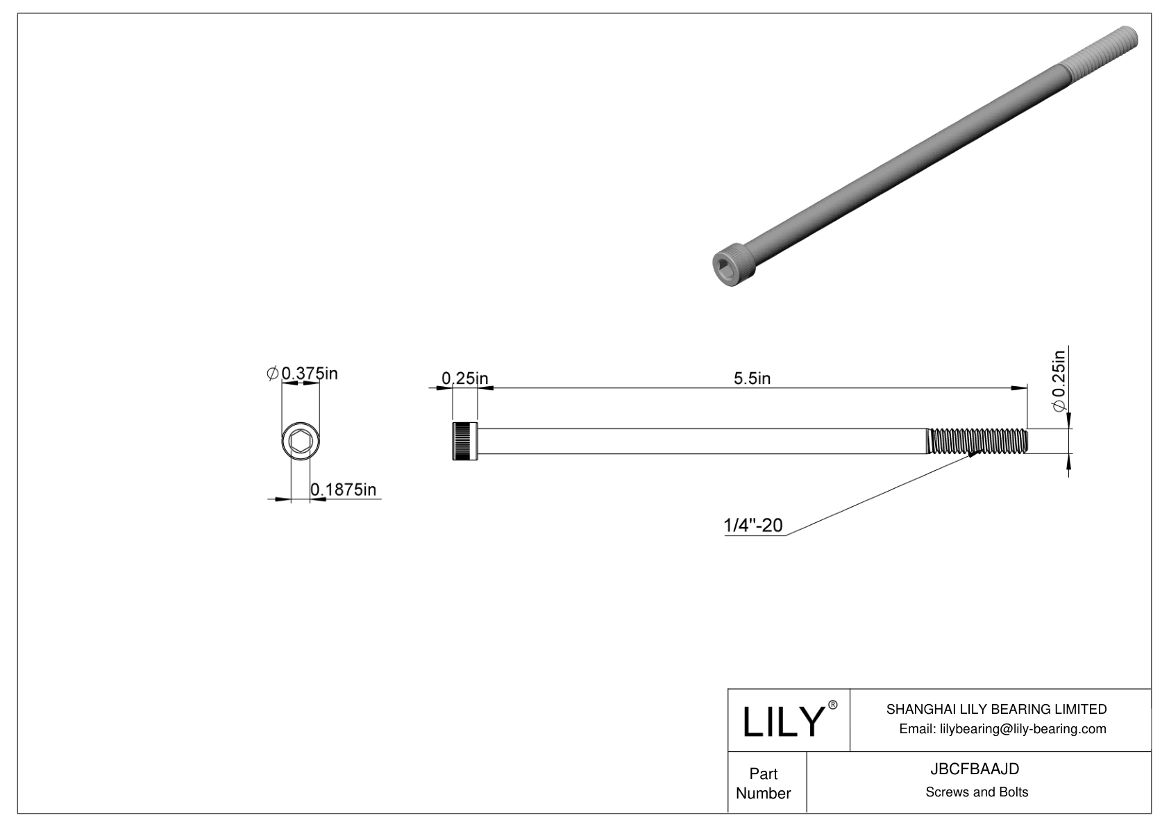 JBCFBAAJD Tornillos de cabeza cilíndrica de acero aleado cad drawing