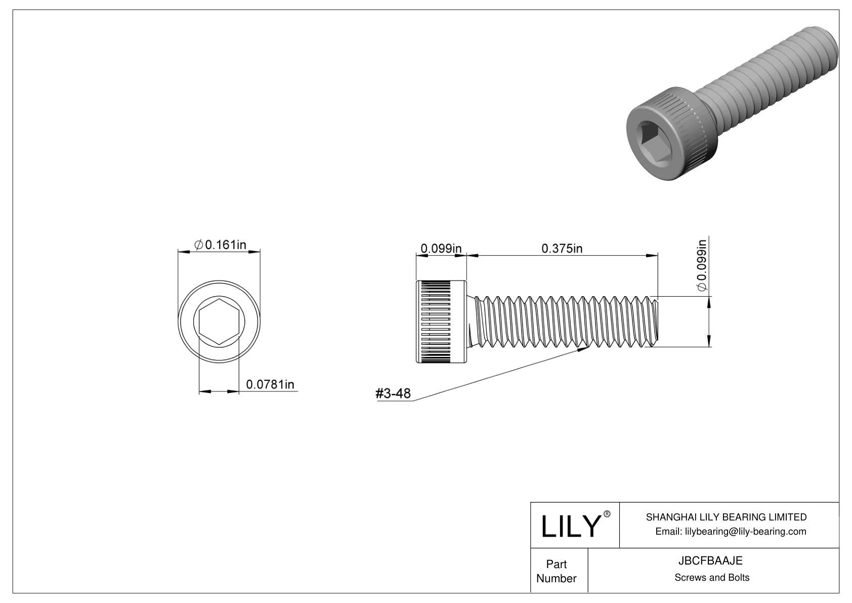 JBCFBAAJE Tornillos de cabeza cilíndrica de acero aleado cad drawing