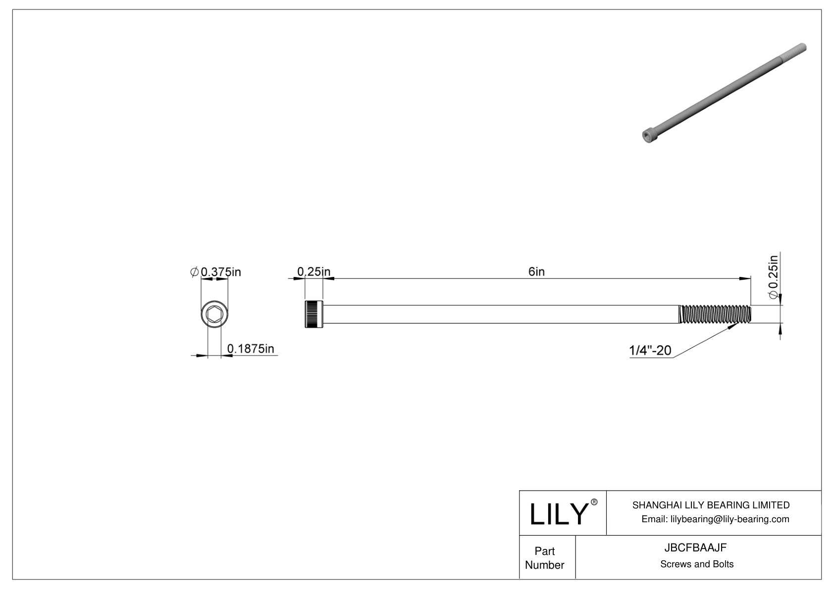 JBCFBAAJF Tornillos de cabeza cilíndrica de acero aleado cad drawing