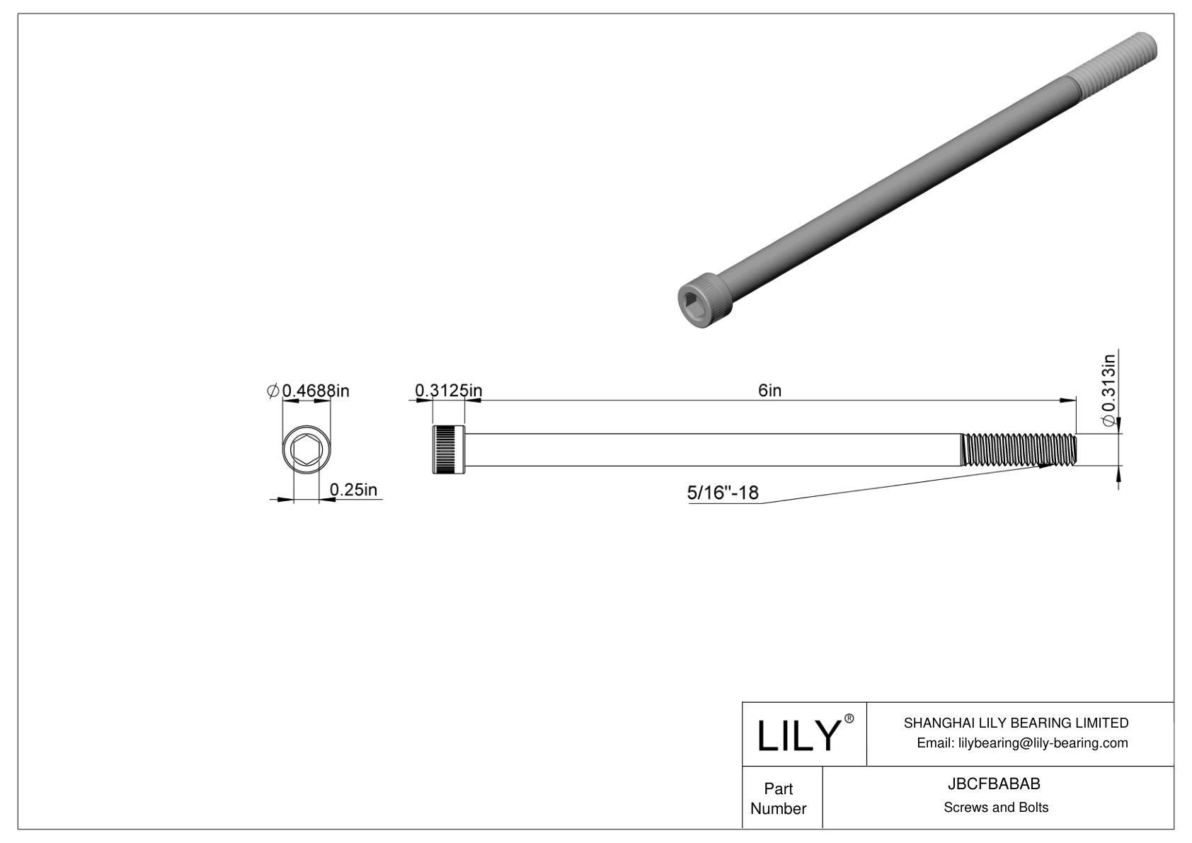 JBCFBABAB 合金钢内六角螺钉 cad drawing