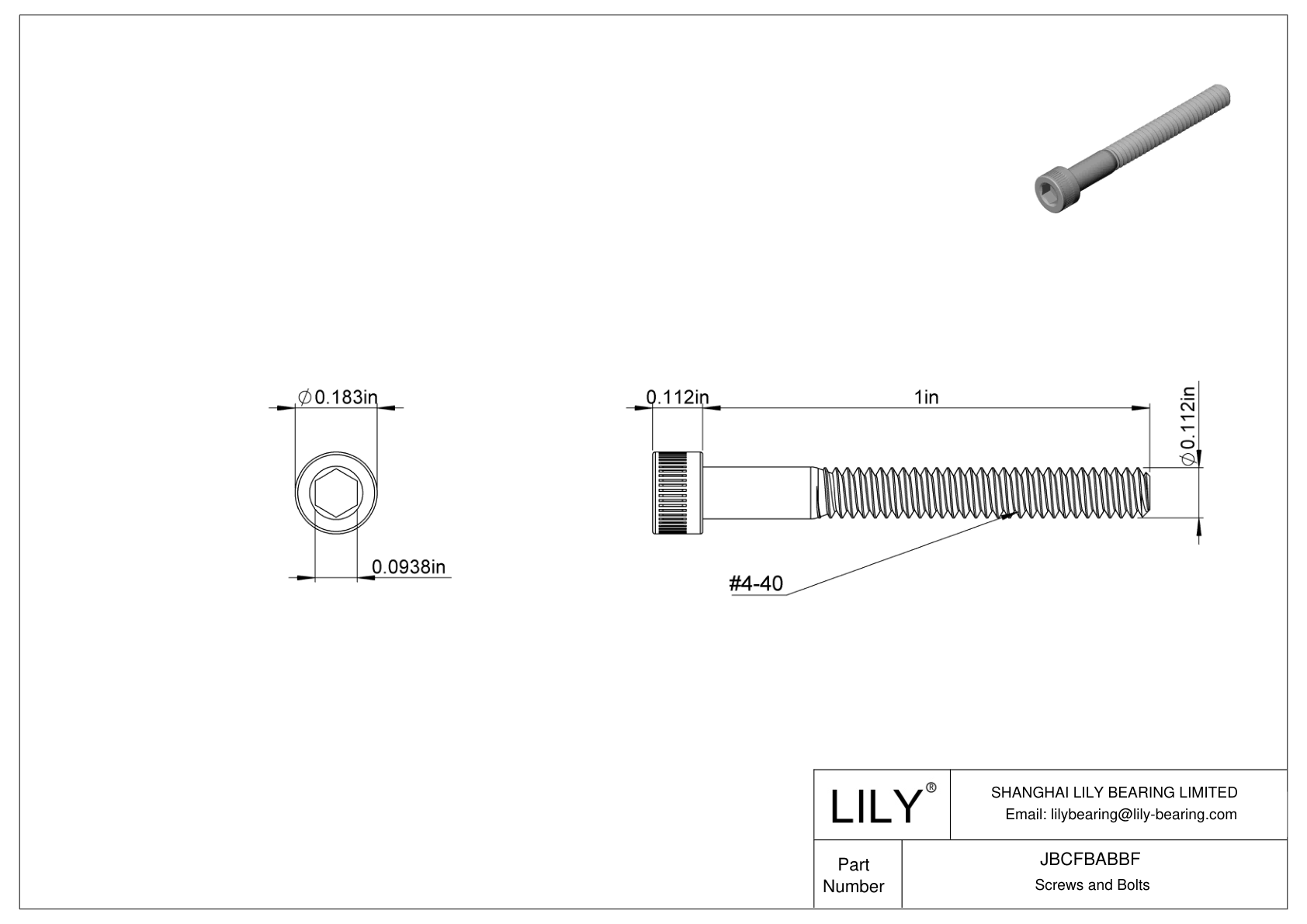 JBCFBABBF 合金钢内六角螺钉 cad drawing