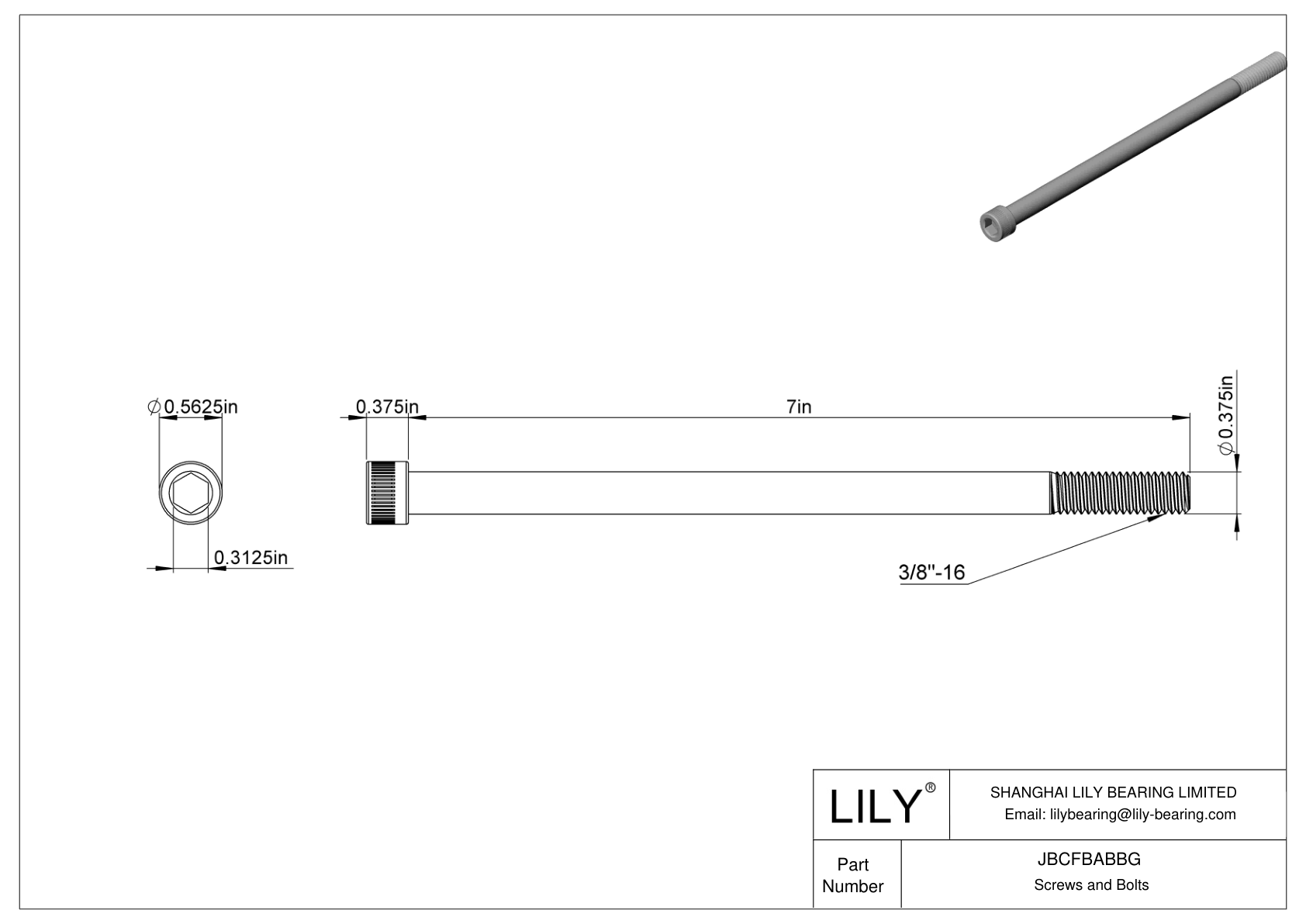 JBCFBABBG Tornillos de cabeza cilíndrica de acero aleado cad drawing