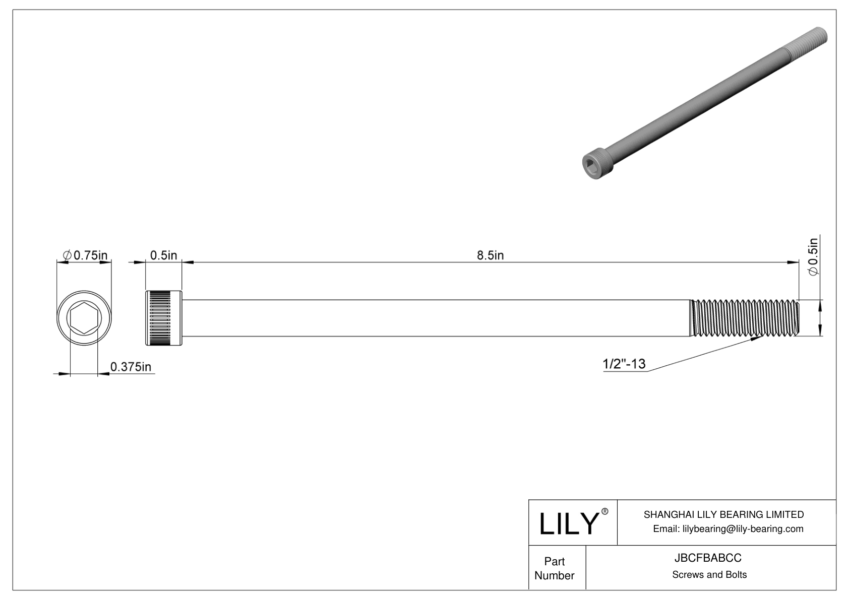 JBCFBABCC 合金钢内六角螺钉 cad drawing