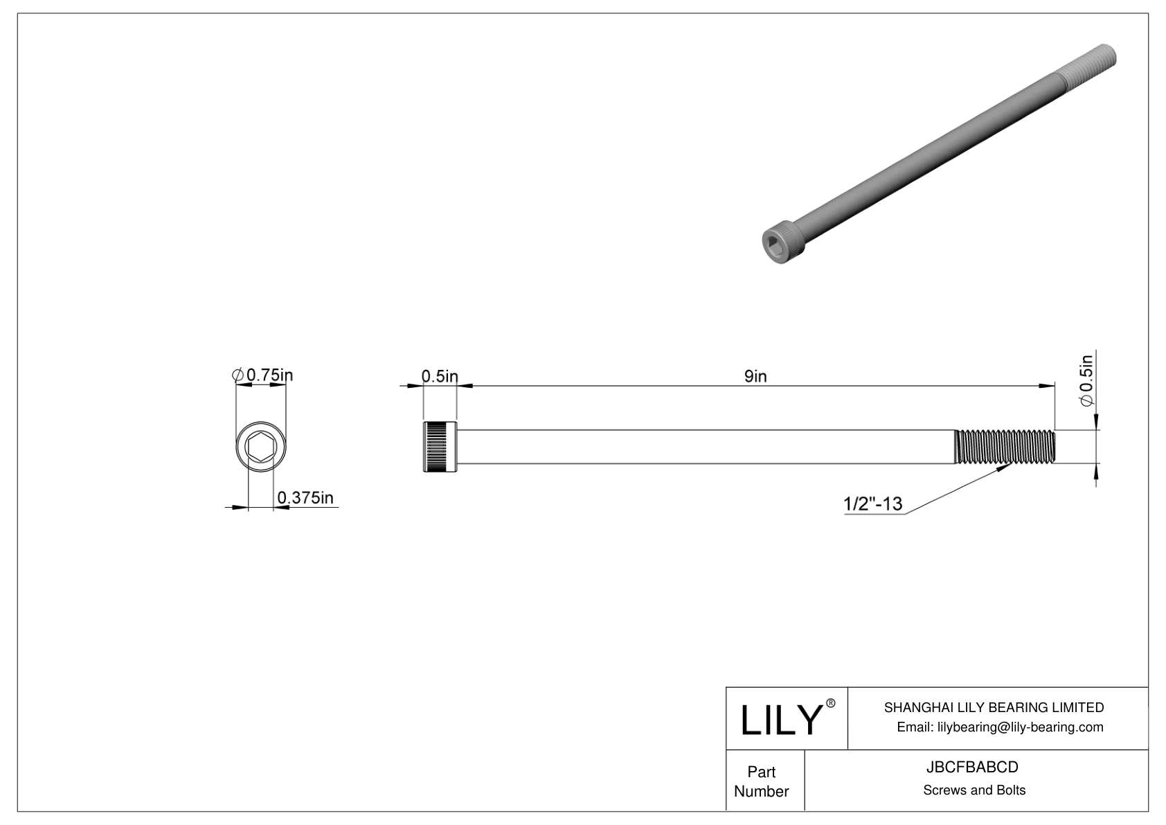 JBCFBABCD Tornillos de cabeza cilíndrica de acero aleado cad drawing