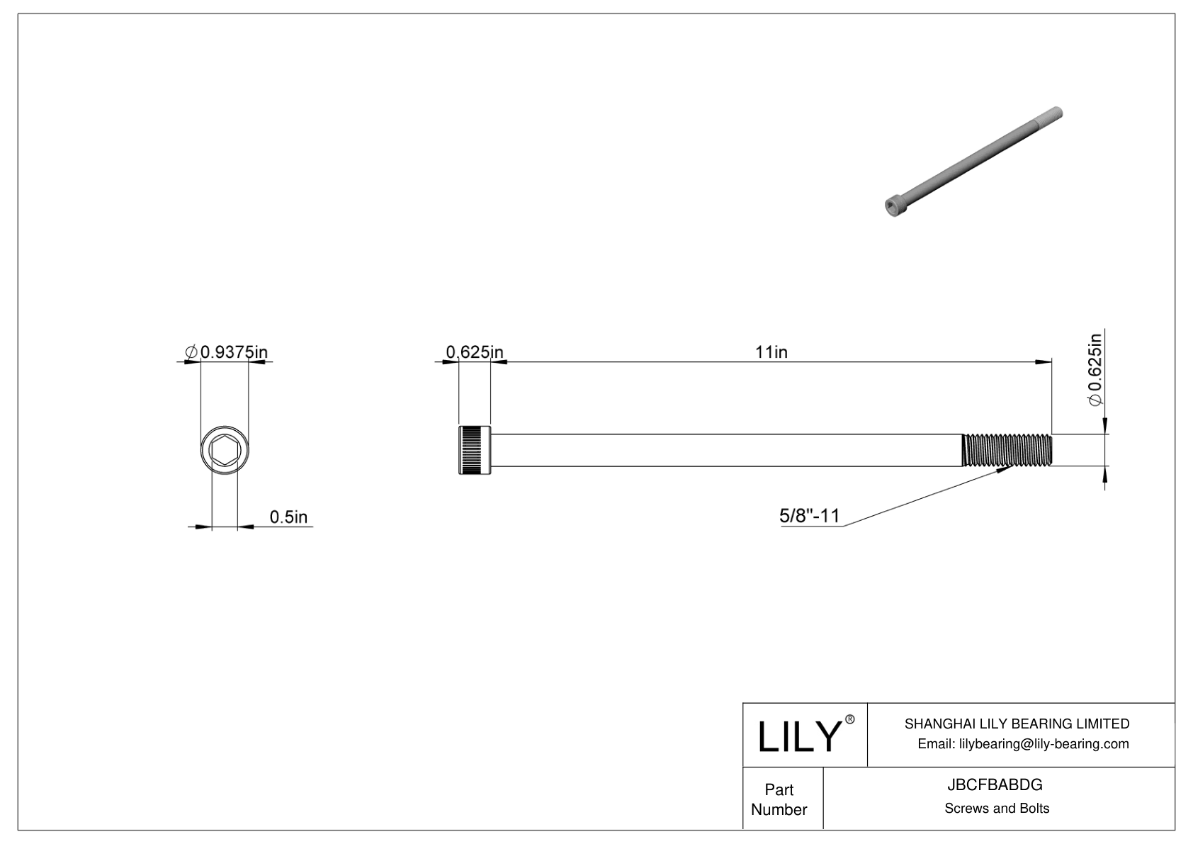 JBCFBABDG Tornillos de cabeza cilíndrica de acero aleado cad drawing