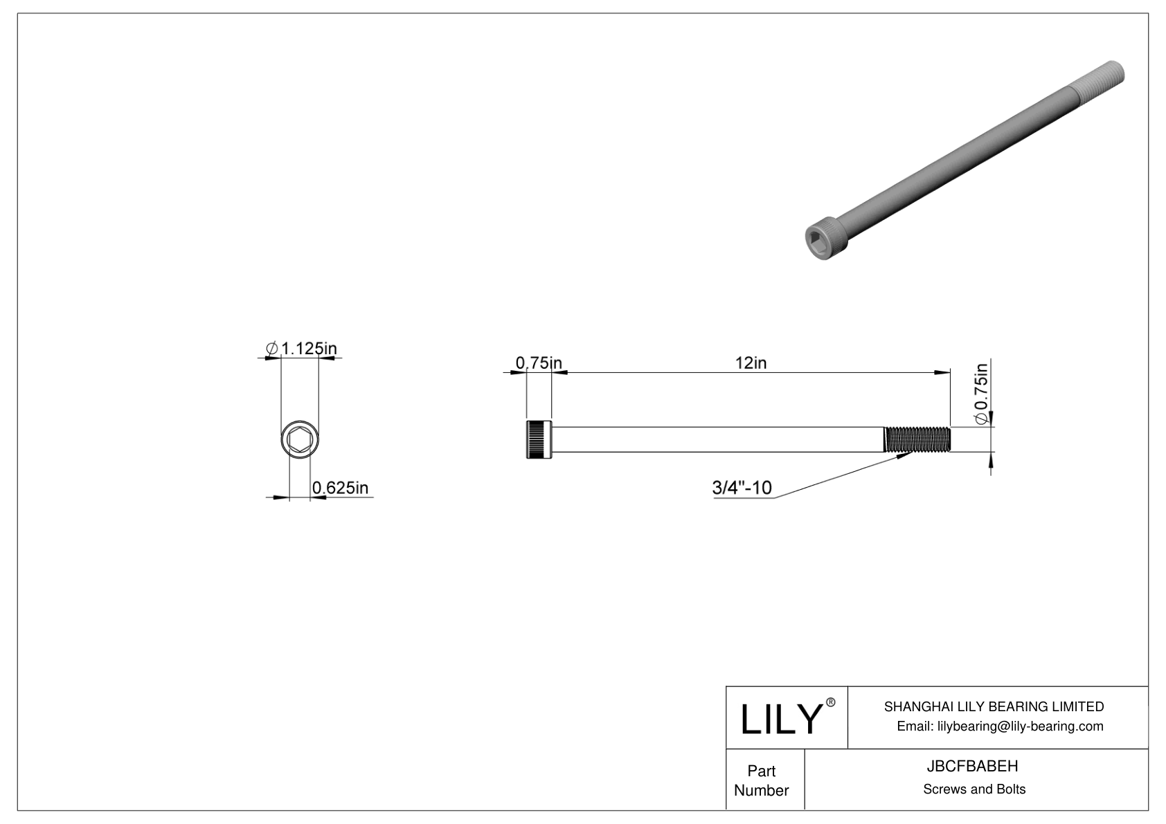 JBCFBABEH 合金钢内六角螺钉 cad drawing