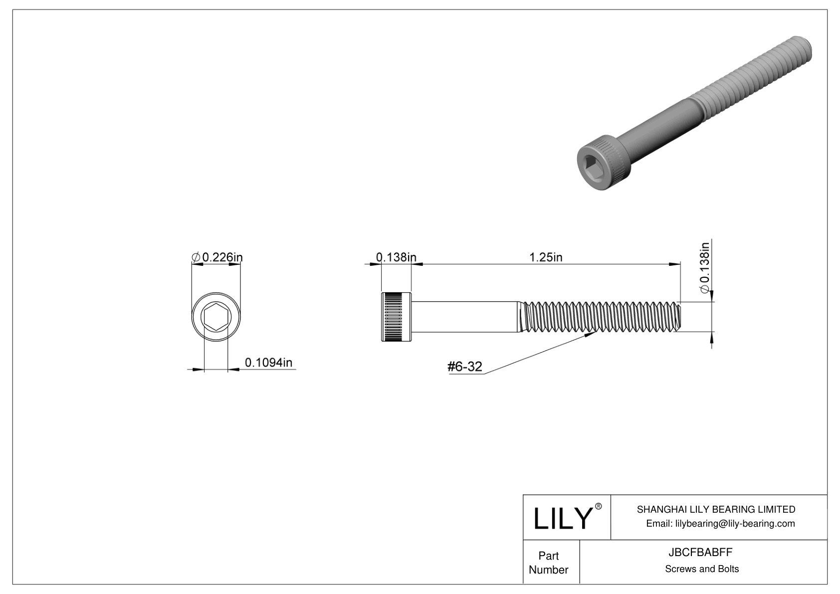 JBCFBABFF 合金钢内六角螺钉 cad drawing