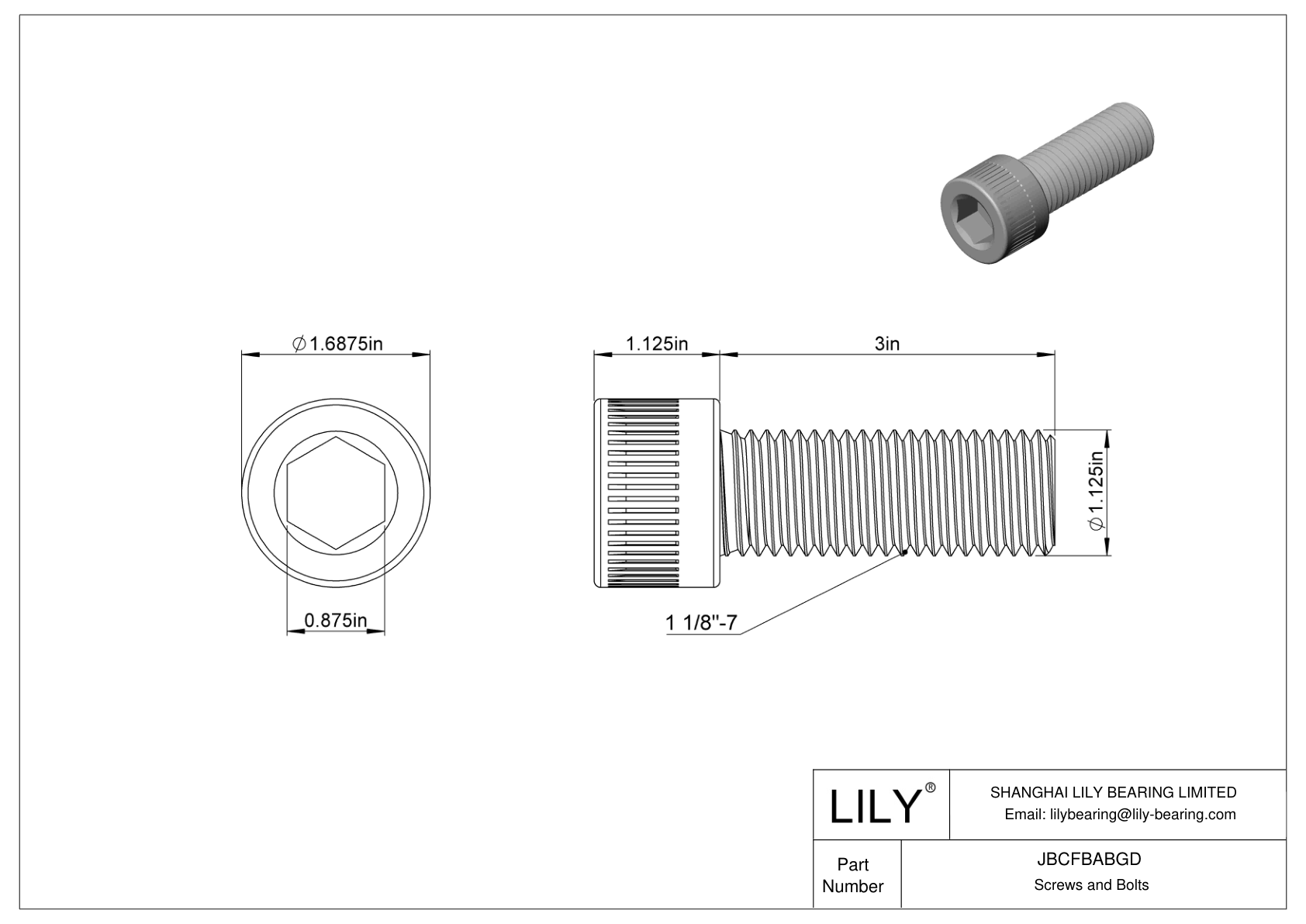 JBCFBABGD Tornillos de cabeza cilíndrica de acero aleado cad drawing