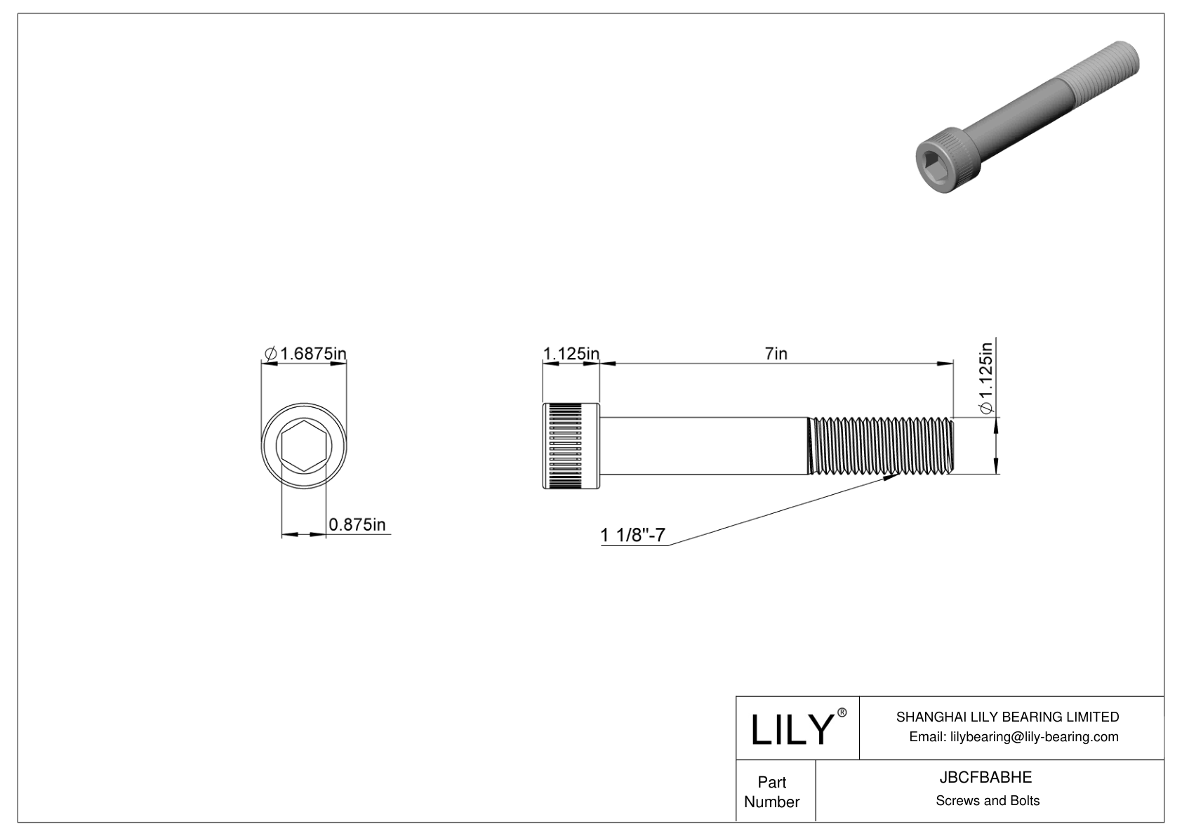 JBCFBABHE Tornillos de cabeza cilíndrica de acero aleado cad drawing