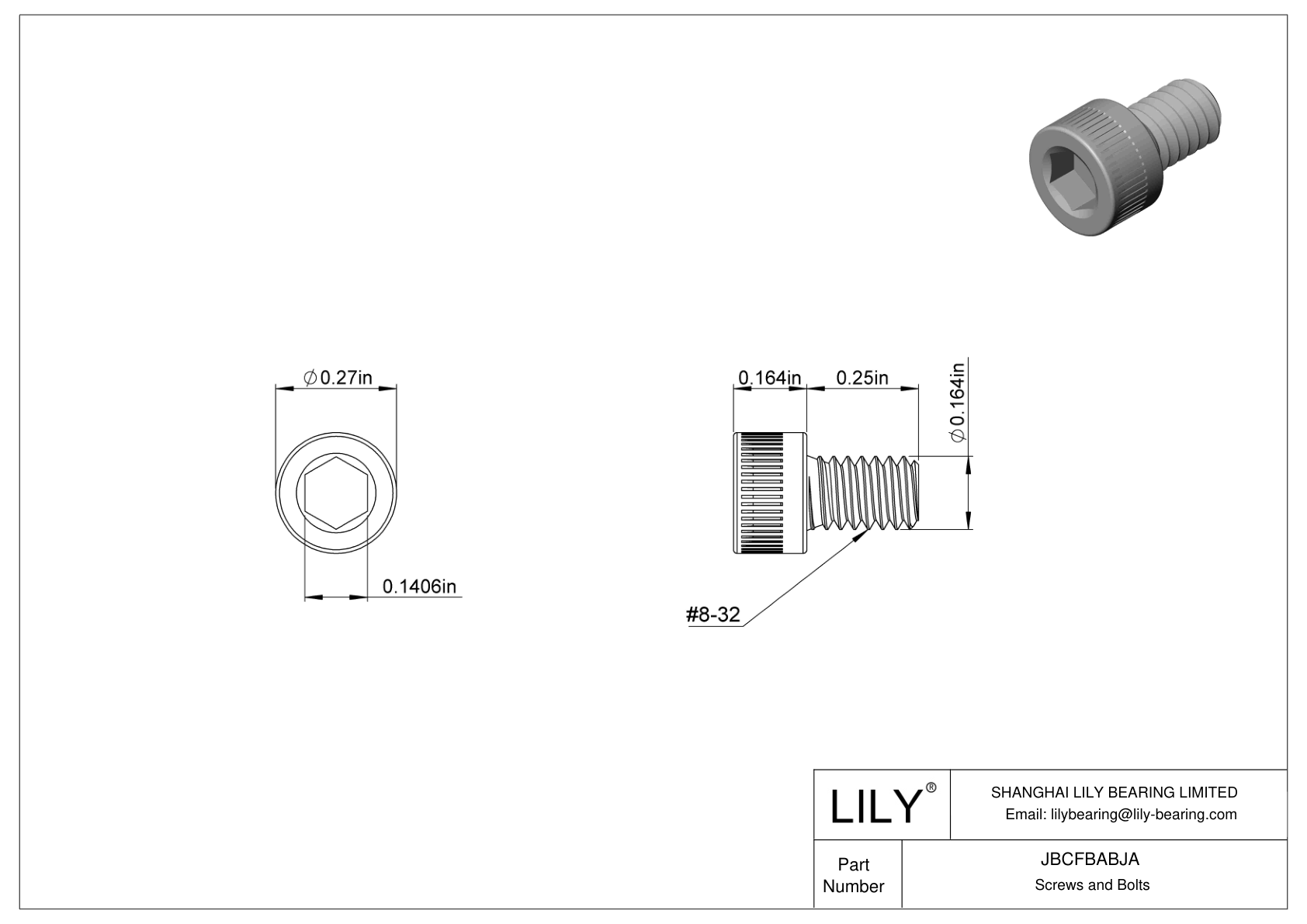 JBCFBABJA Tornillos de cabeza cilíndrica de acero aleado cad drawing