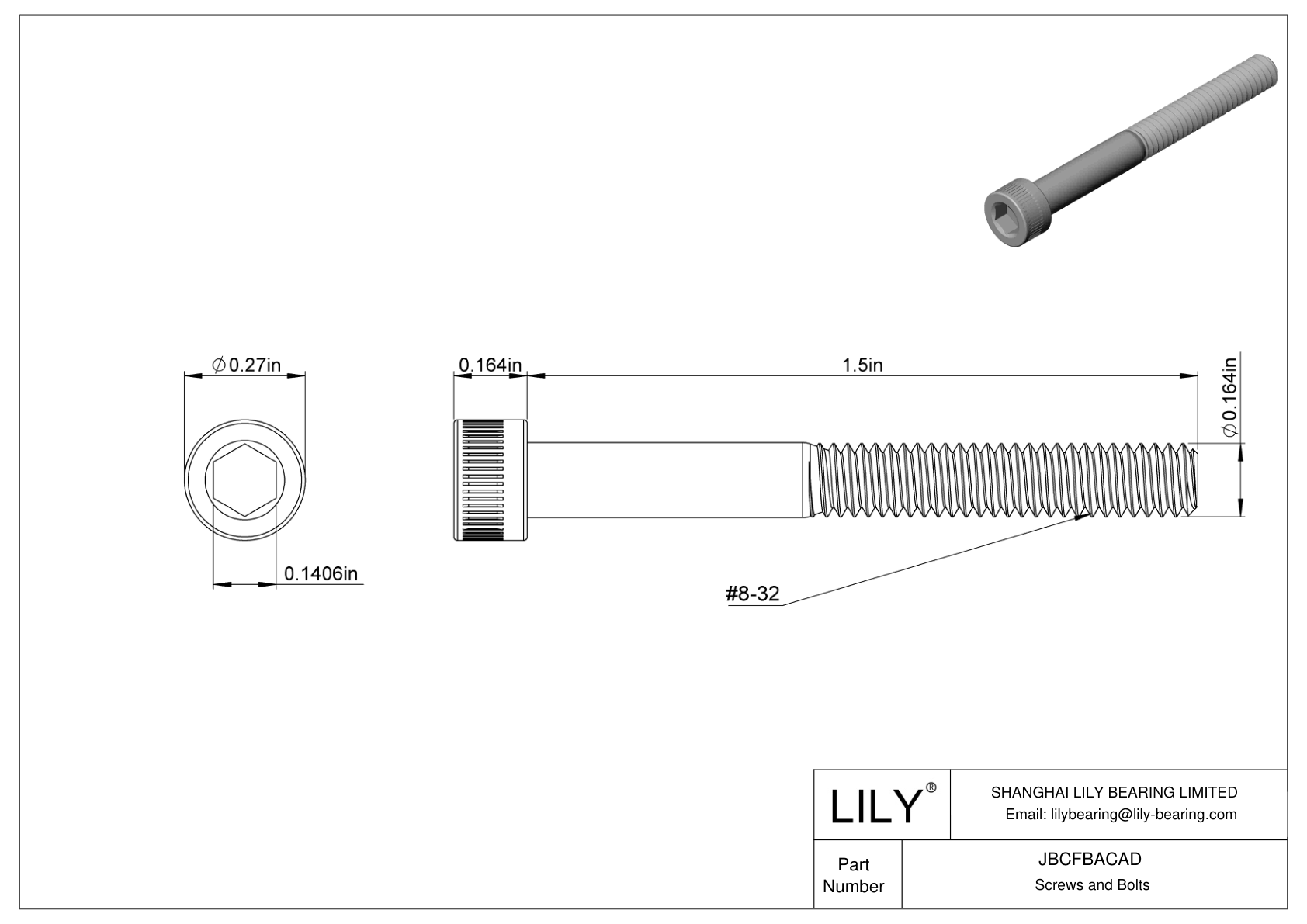 JBCFBACAD 合金钢内六角螺钉 cad drawing