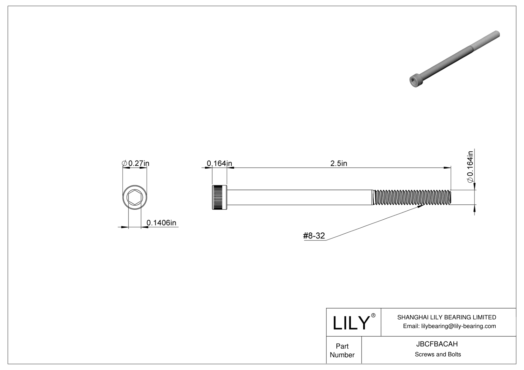 JBCFBACAH Tornillos de cabeza cilíndrica de acero aleado cad drawing