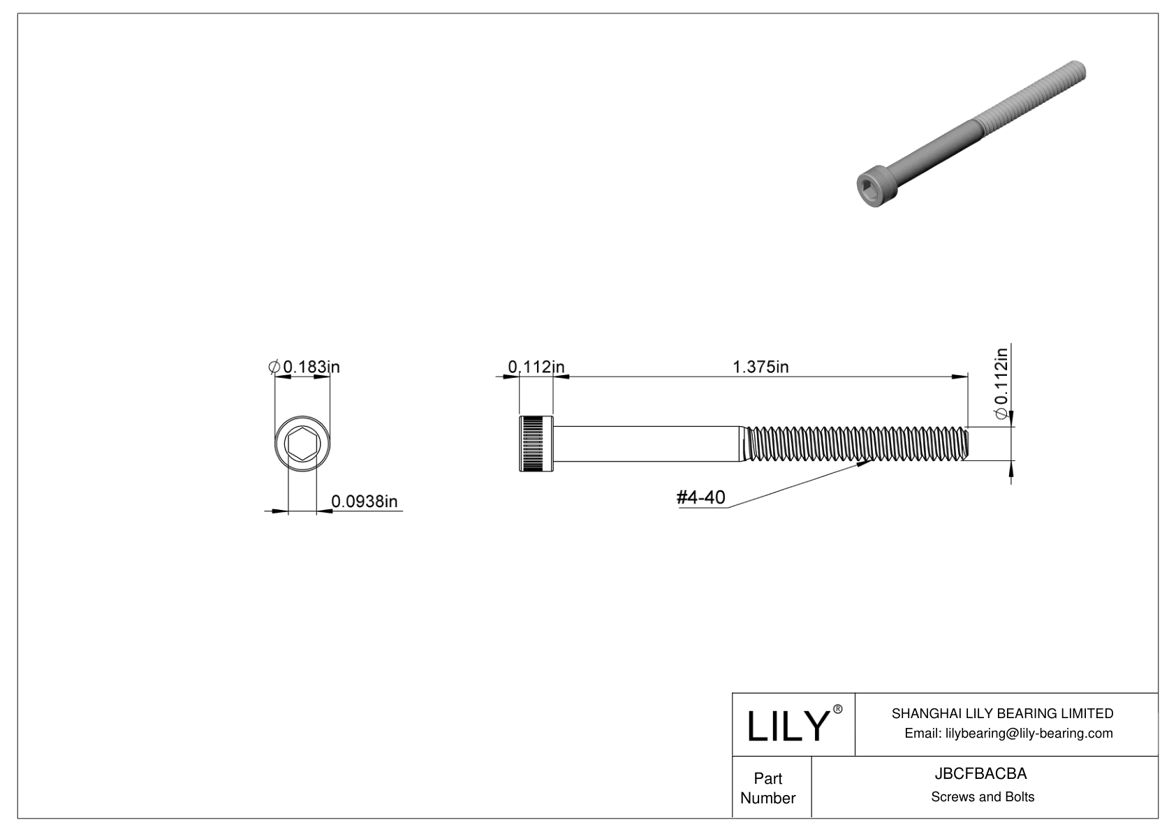 JBCFBACBA Tornillos de cabeza cilíndrica de acero aleado cad drawing