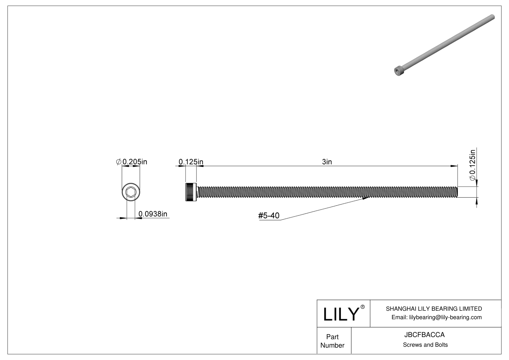 JBCFBACCA Tornillos de cabeza cilíndrica de acero aleado cad drawing