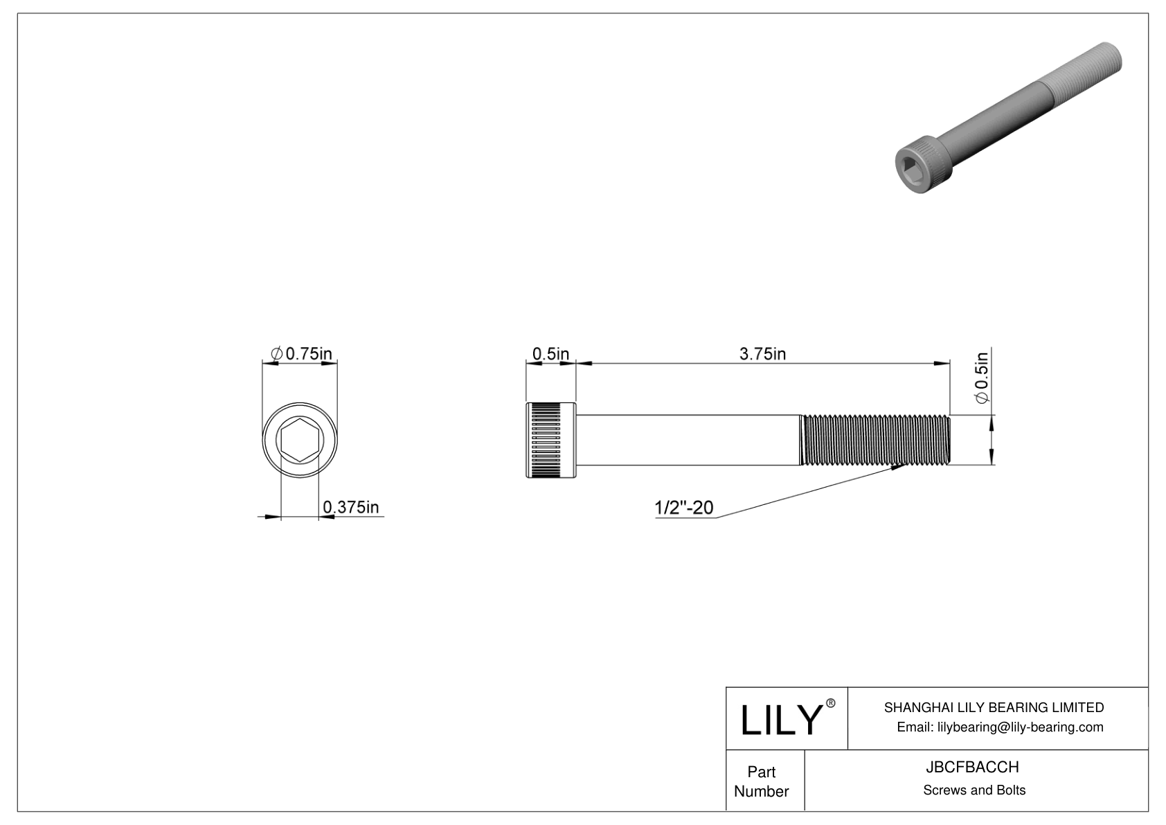 JBCFBACCH 合金钢内六角螺钉 cad drawing