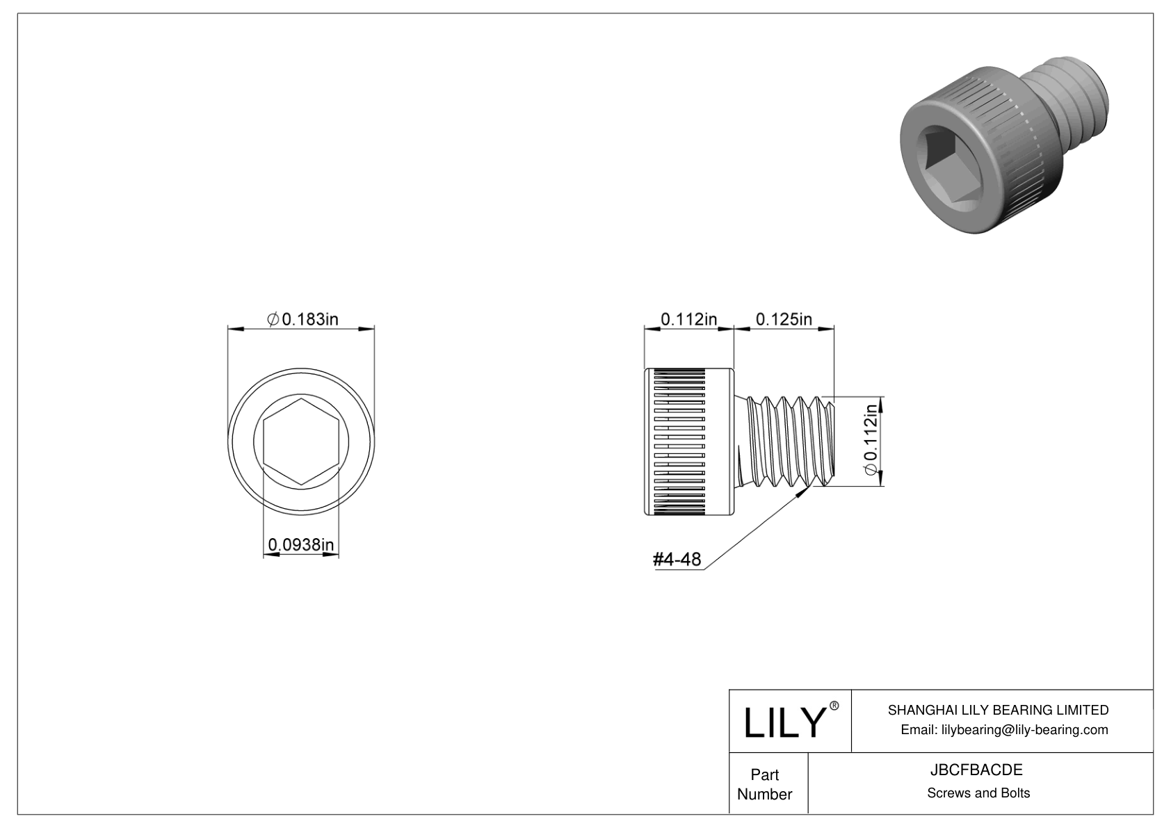 JBCFBACDE Tornillos de cabeza cilíndrica de acero aleado cad drawing