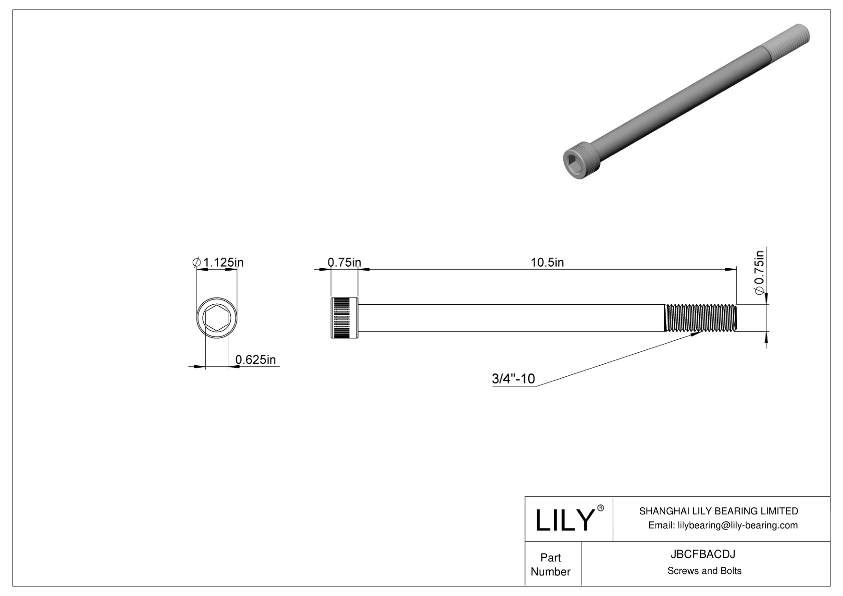 JBCFBACDJ Tornillos de cabeza cilíndrica de acero aleado cad drawing