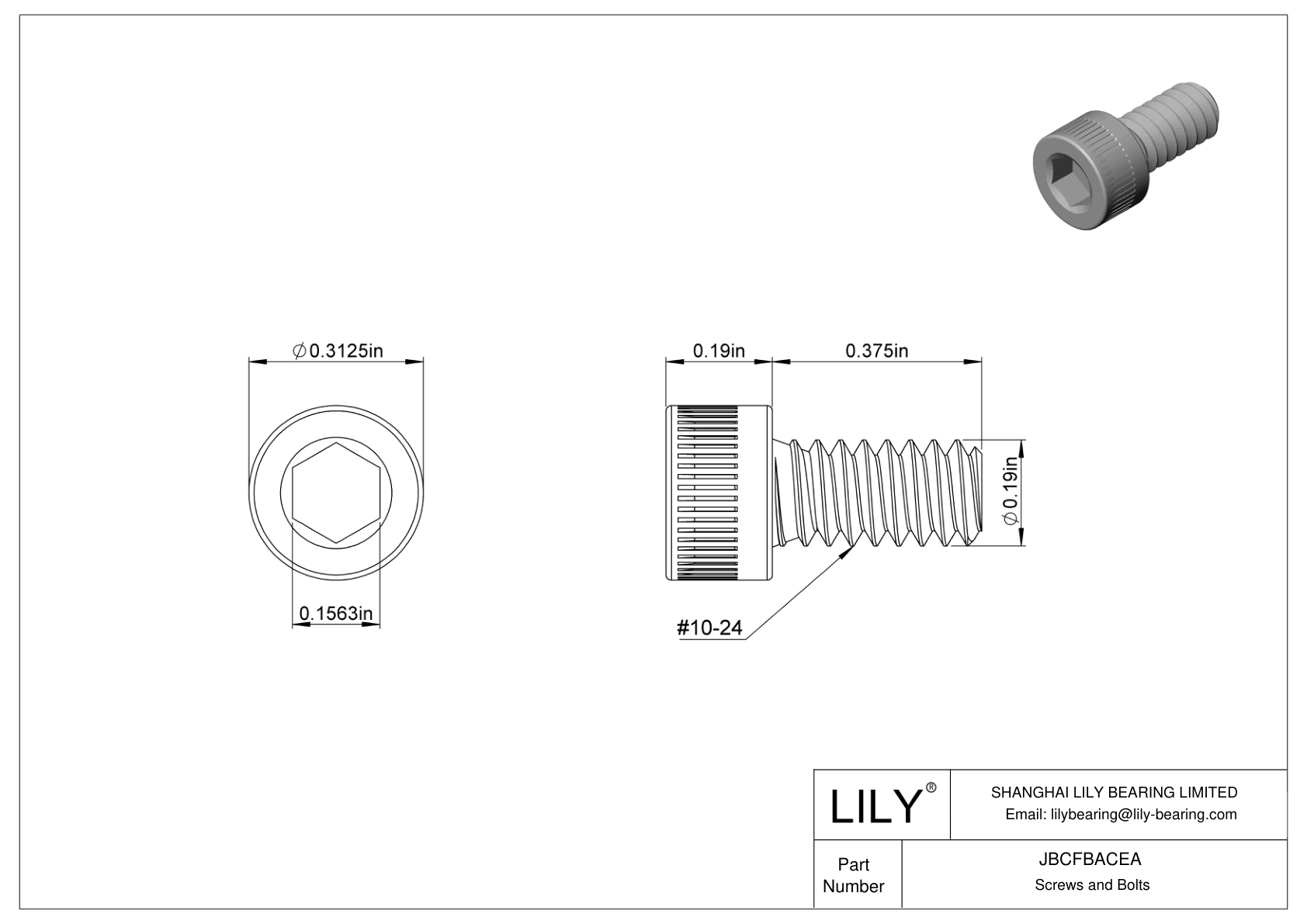 JBCFBACEA 合金钢内六角螺钉 cad drawing