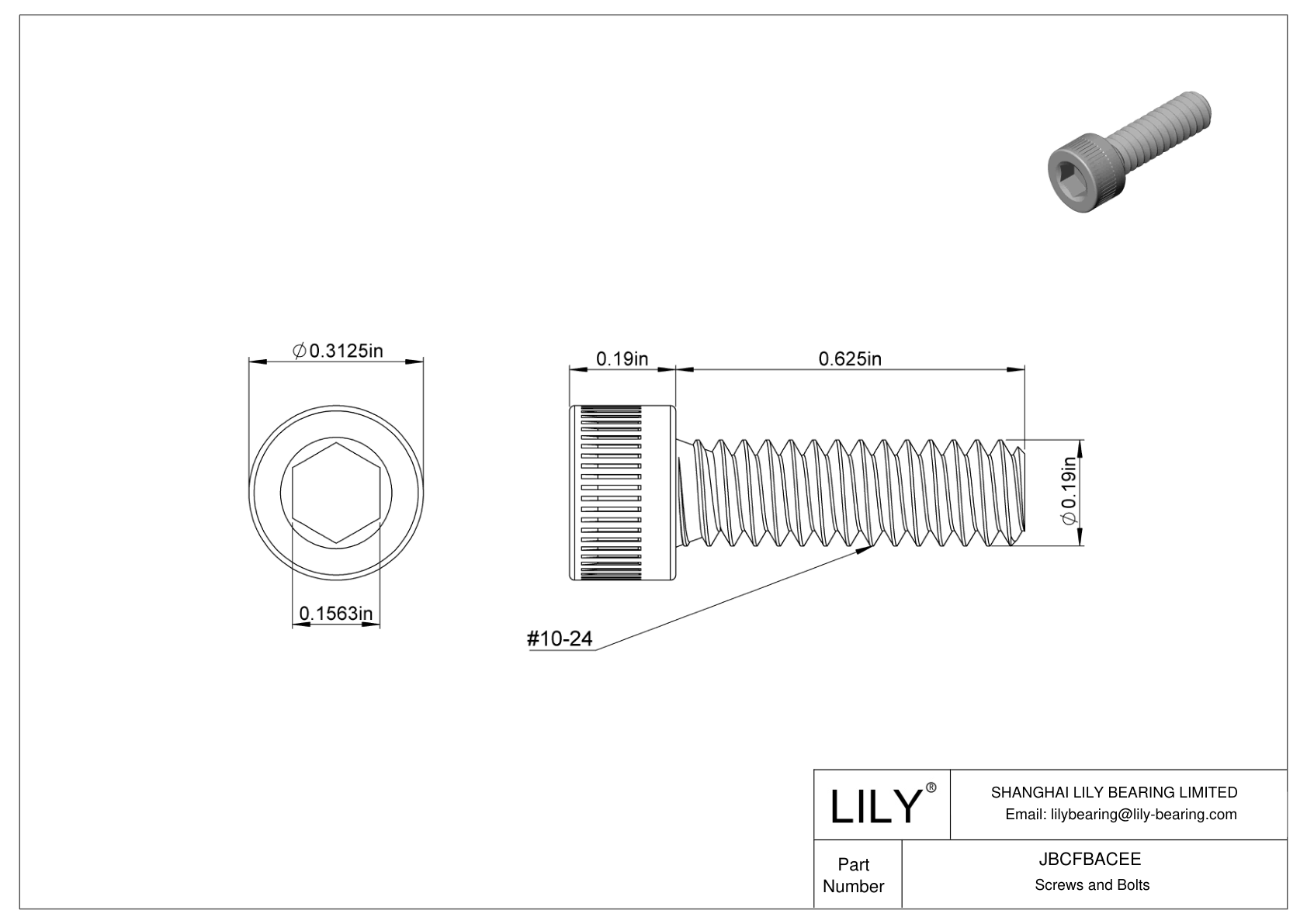 JBCFBACEE Tornillos de cabeza cilíndrica de acero aleado cad drawing