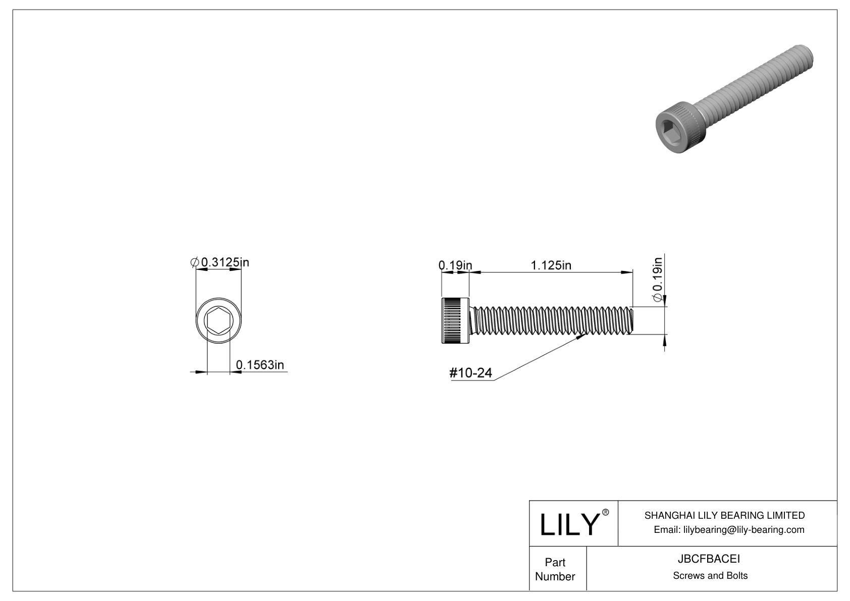 JBCFBACEI Tornillos de cabeza cilíndrica de acero aleado cad drawing