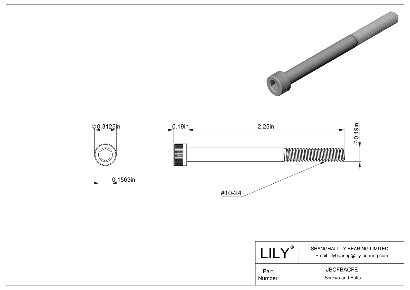 JBCFBACFE Tornillos de cabeza cilíndrica de acero aleado cad drawing