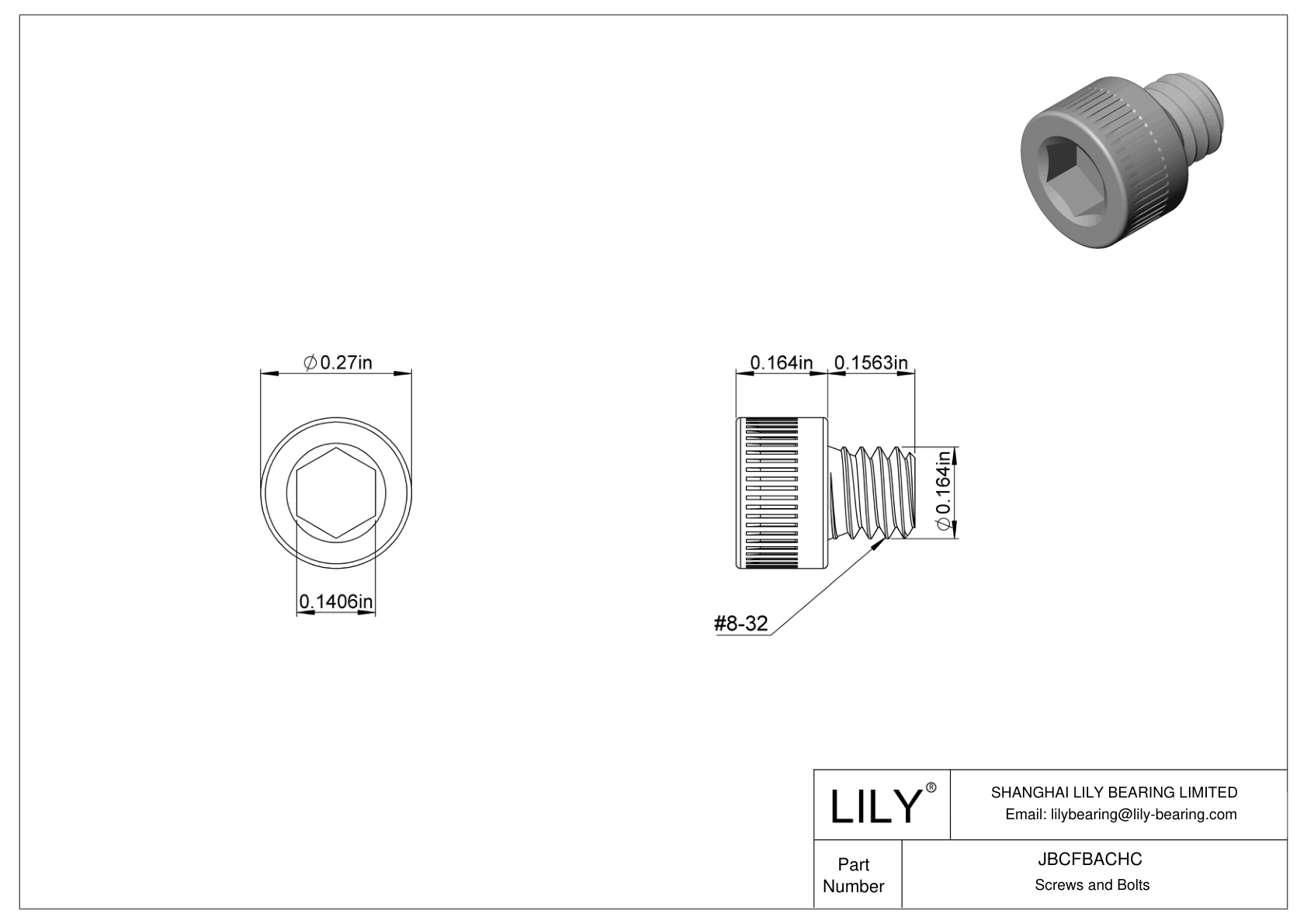 JBCFBACHC 合金钢内六角螺钉 cad drawing