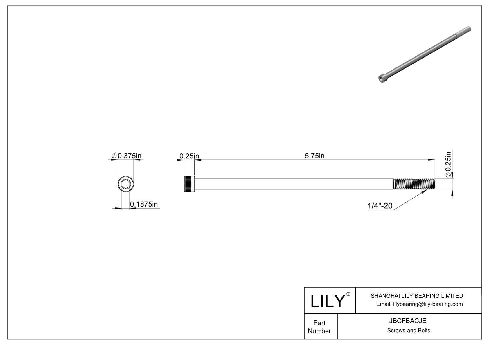 JBCFBACJE 合金钢内六角螺钉 cad drawing