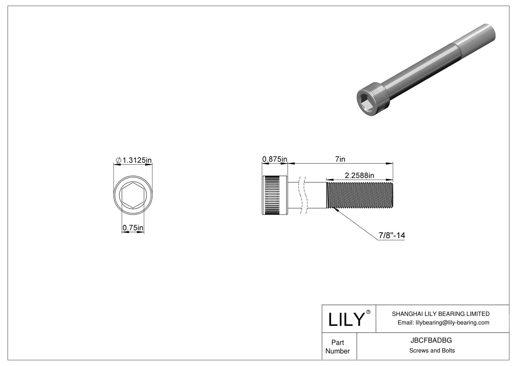 JBCFBADBG 合金钢内六角螺钉 cad drawing