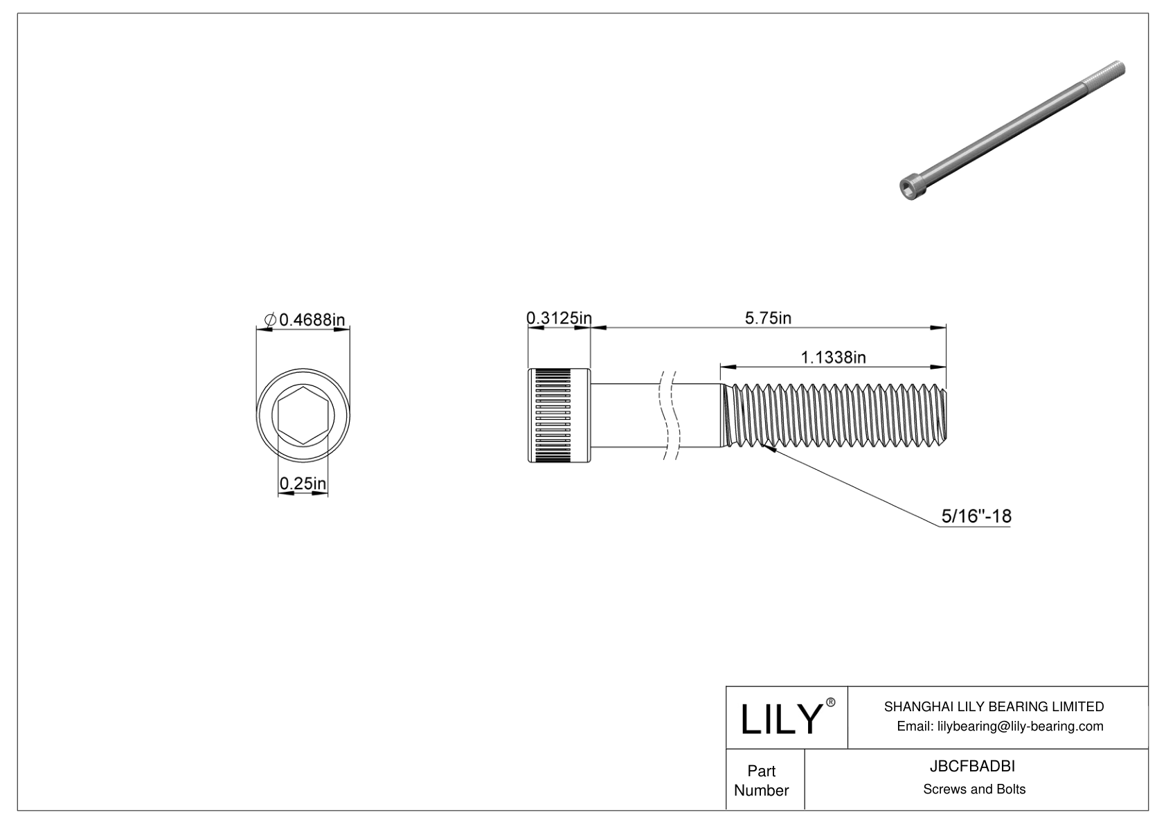 JBCFBADBI Tornillos de cabeza cilíndrica de acero aleado cad drawing