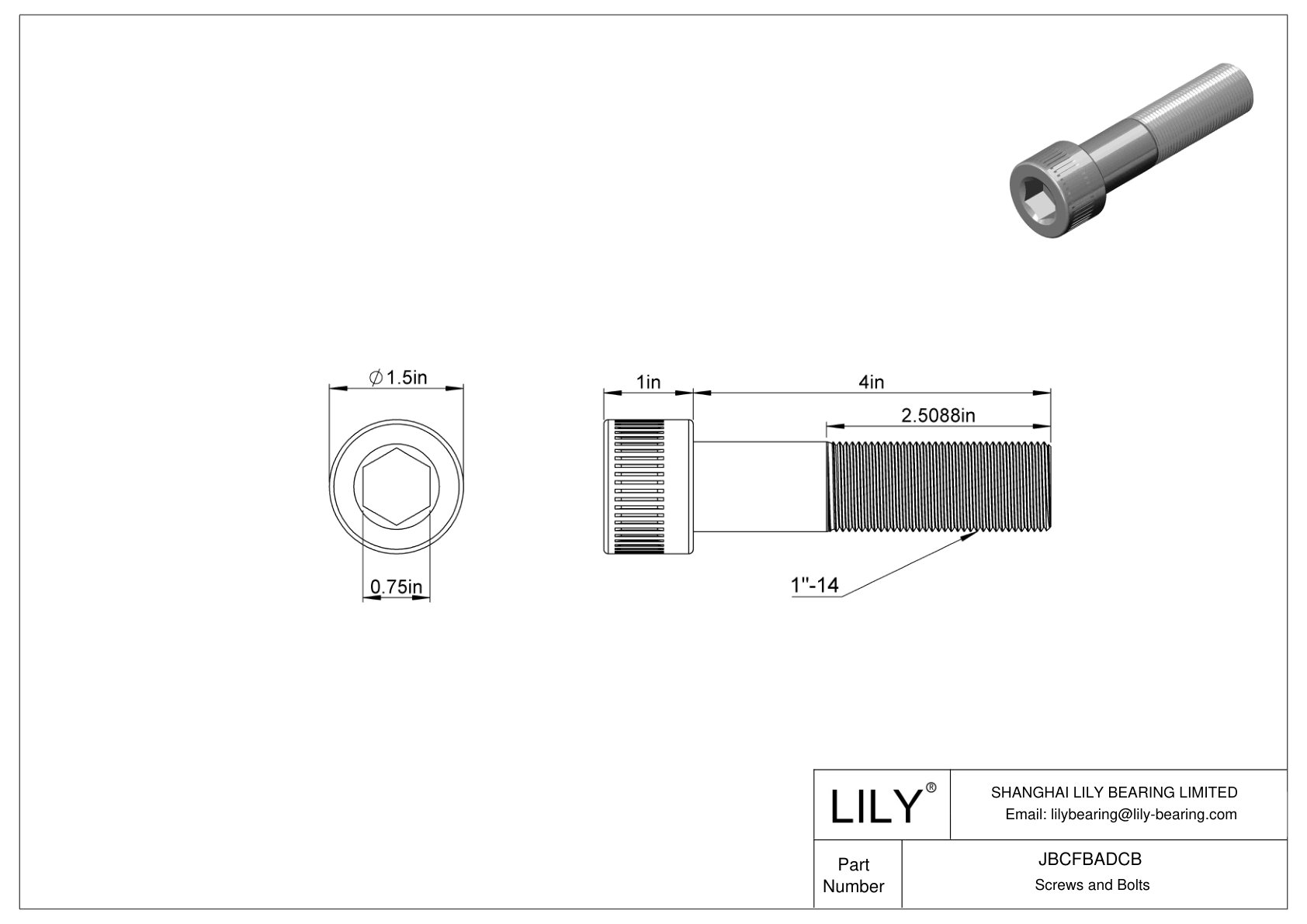 JBCFBADCB 合金钢内六角螺钉 cad drawing