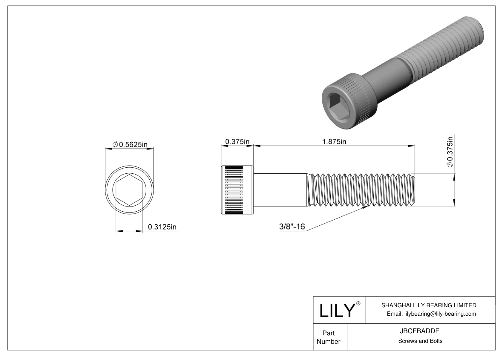 JBCFBADDF Tornillos de cabeza cilíndrica de acero aleado cad drawing