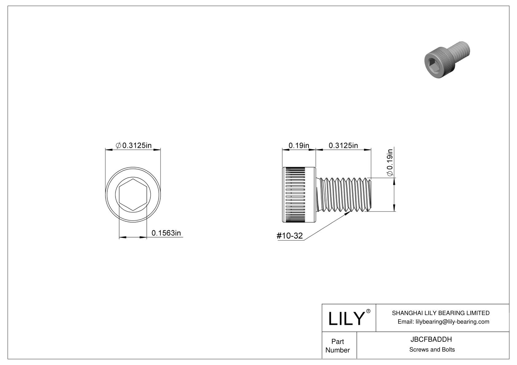 JBCFBADDH 合金钢内六角螺钉 cad drawing