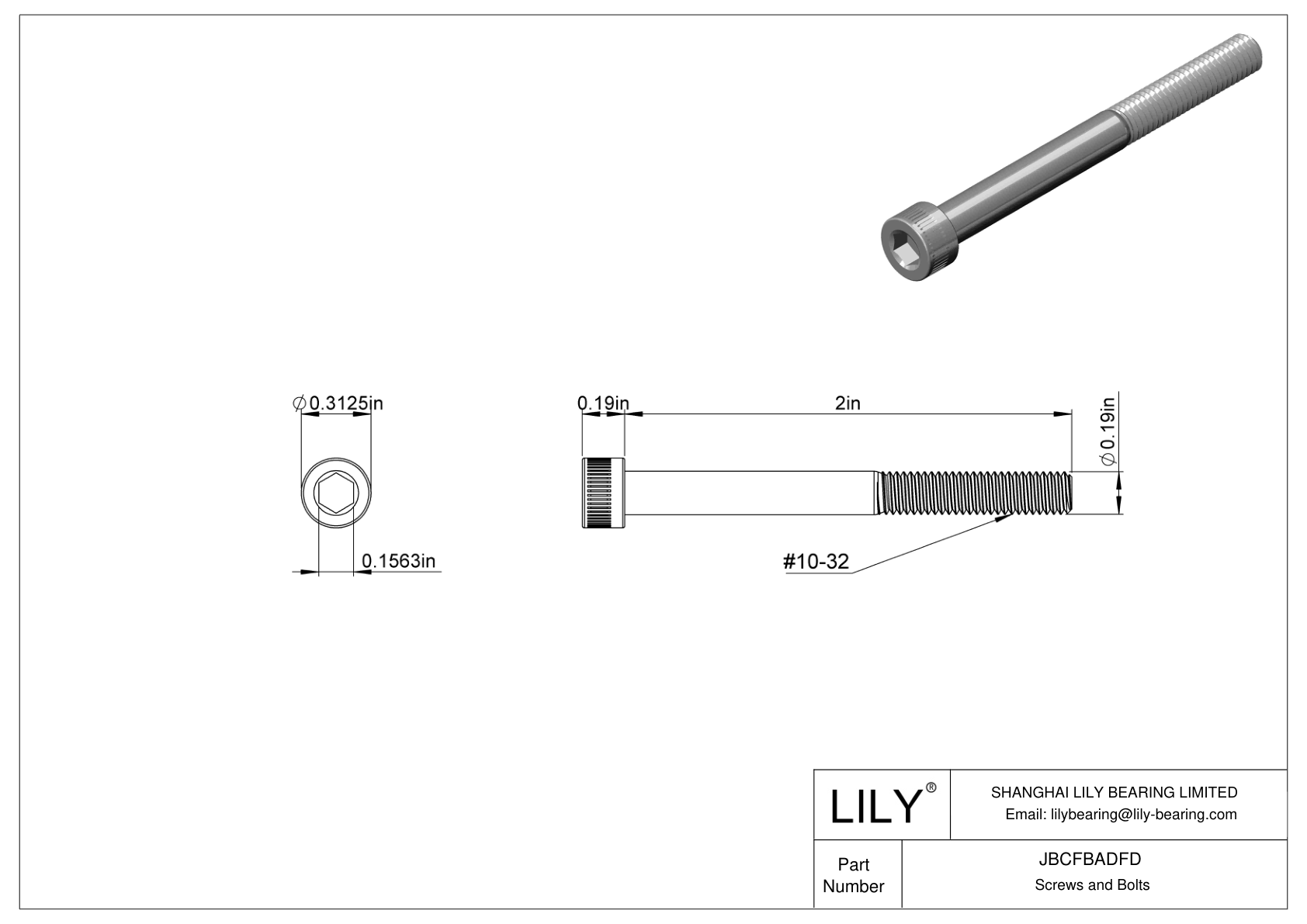 JBCFBADFD Tornillos de cabeza cilíndrica de acero aleado cad drawing