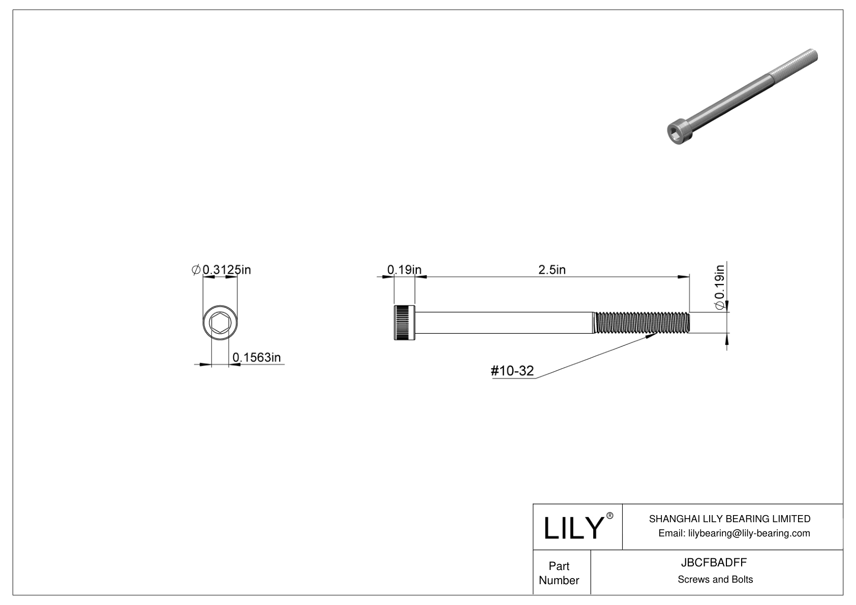 JBCFBADFF Tornillos de cabeza cilíndrica de acero aleado cad drawing