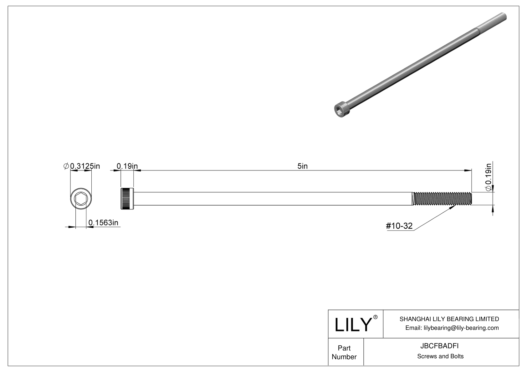 JBCFBADFI Tornillos de cabeza cilíndrica de acero aleado cad drawing