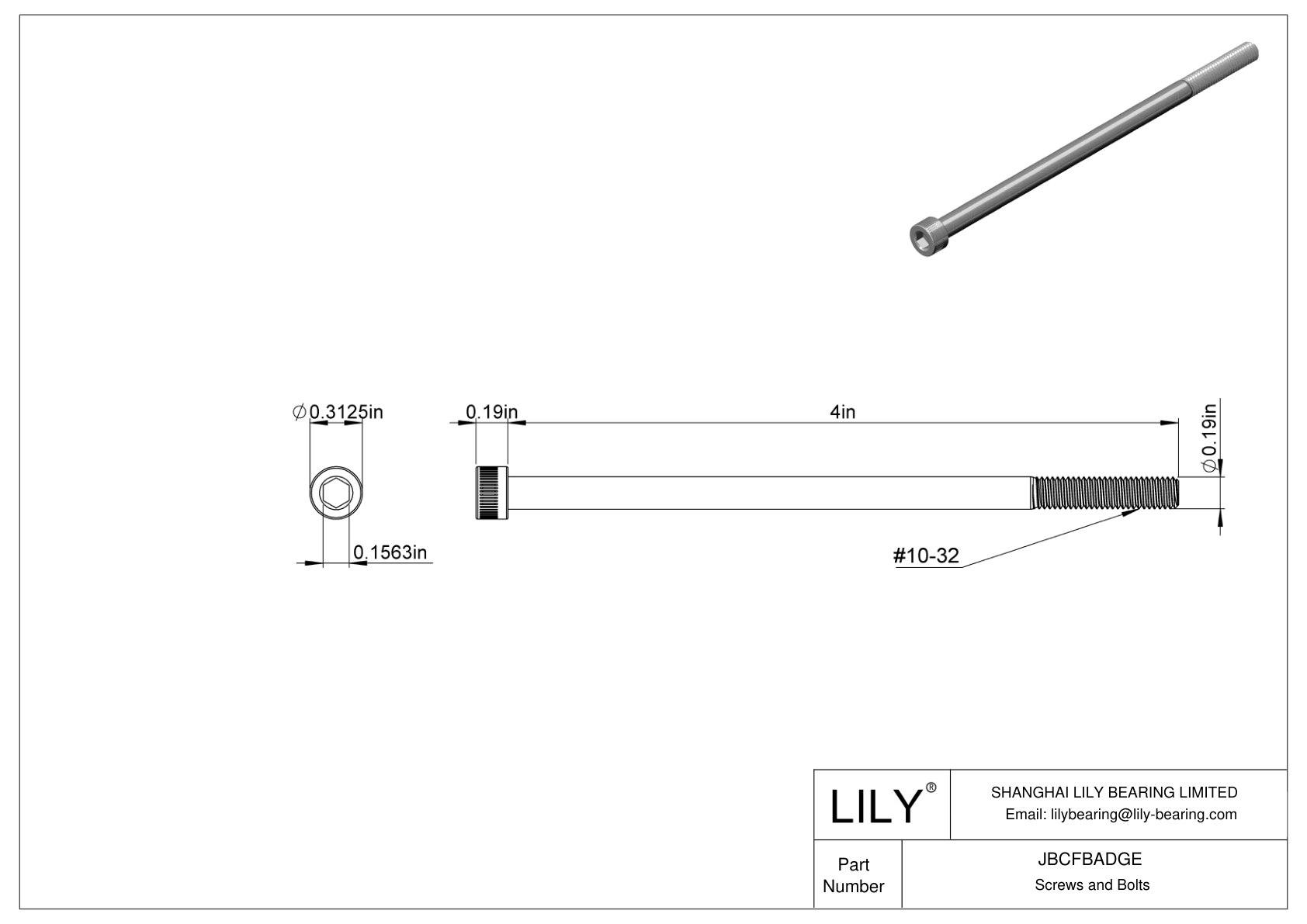 JBCFBADGE 合金钢内六角螺钉 cad drawing