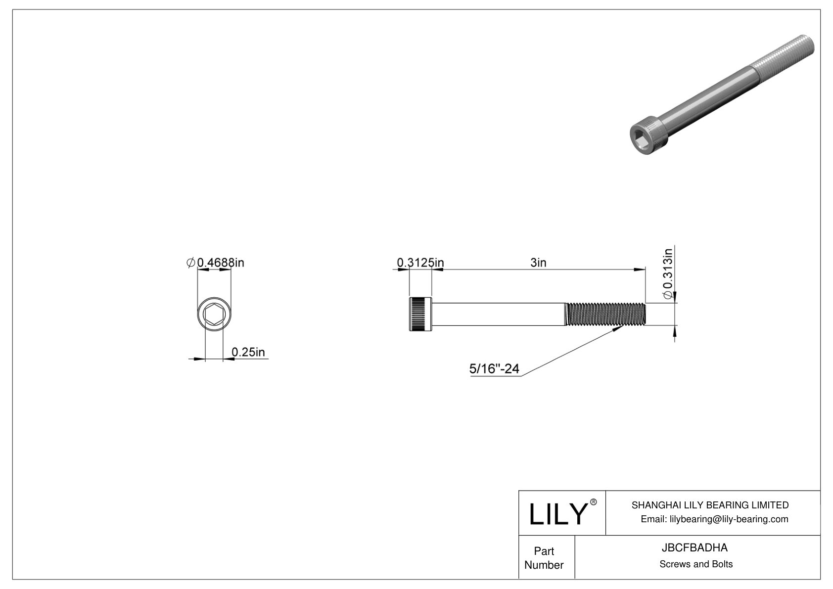 JBCFBADHA 合金钢内六角螺钉 cad drawing