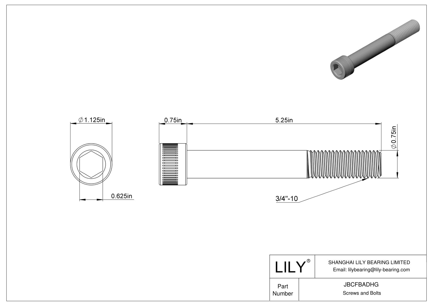 JBCFBADHG Tornillos de cabeza cilíndrica de acero aleado cad drawing