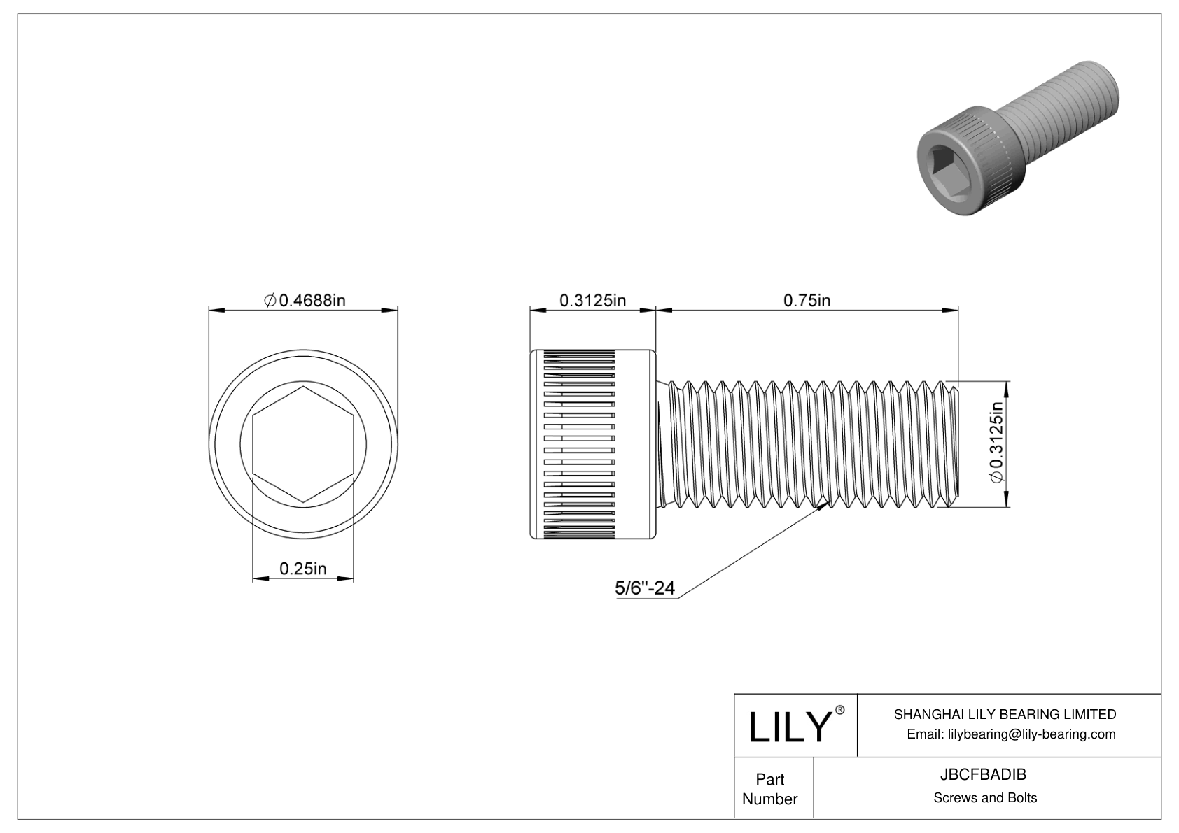 JBCFBADIB Tornillos de cabeza cilíndrica de acero aleado cad drawing