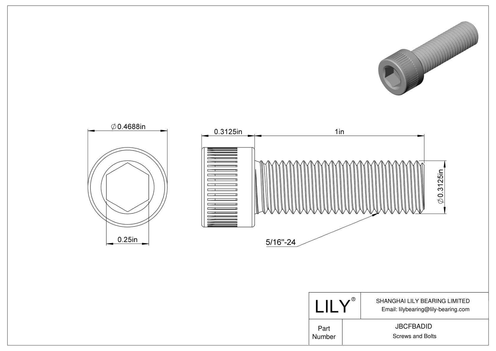 JBCFBADID 合金钢内六角螺钉 cad drawing